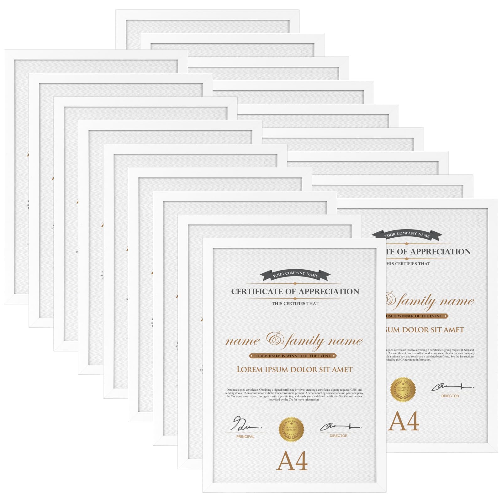 Eympeu Cornice A4 Bianca - Set 18 Pezzi