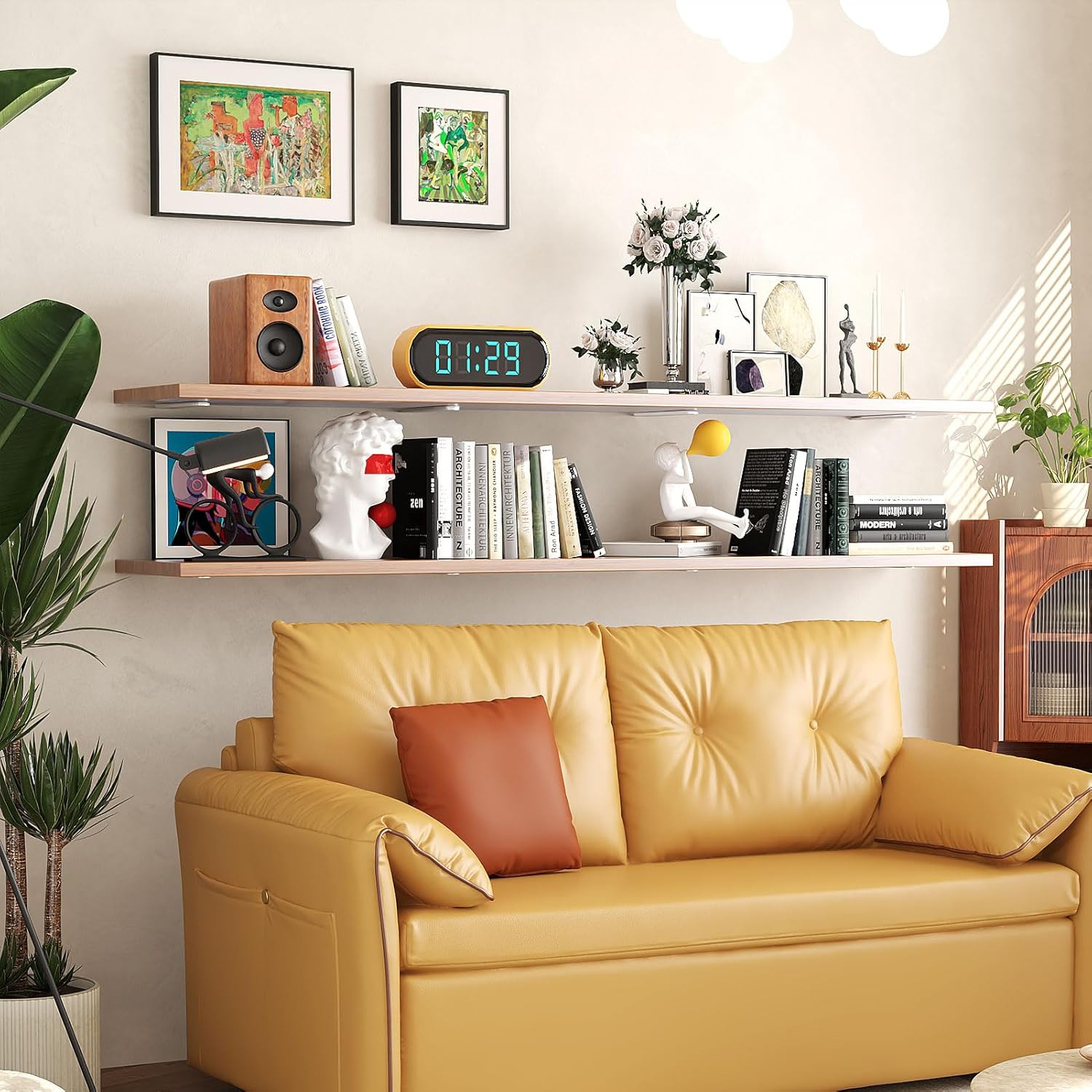 Weldun Staffe Galleggianti per Mensole 65cm, Bianco - immagine 6