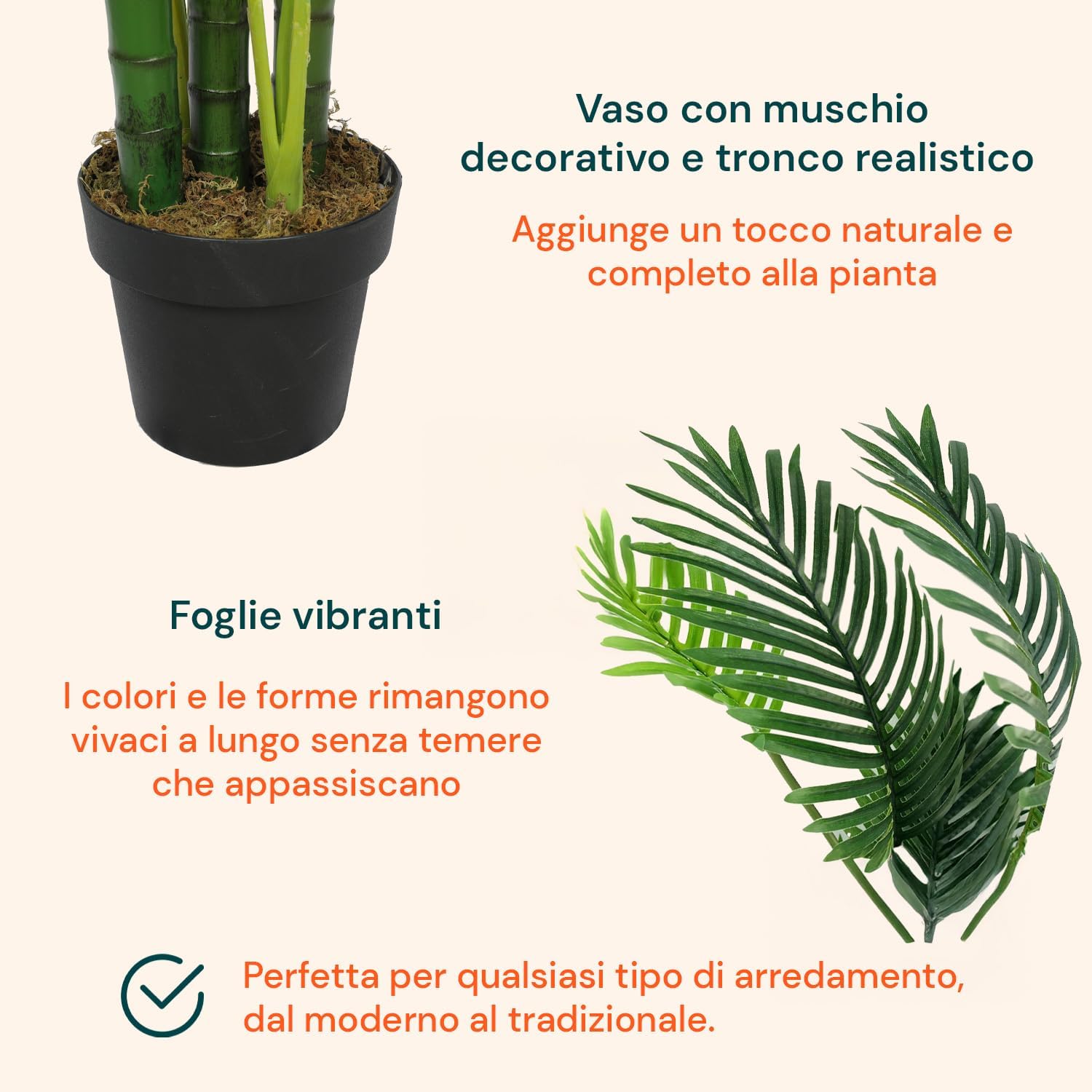 Avilia Palma Areca Artificiale 160 cm con Vaso - immagine 3