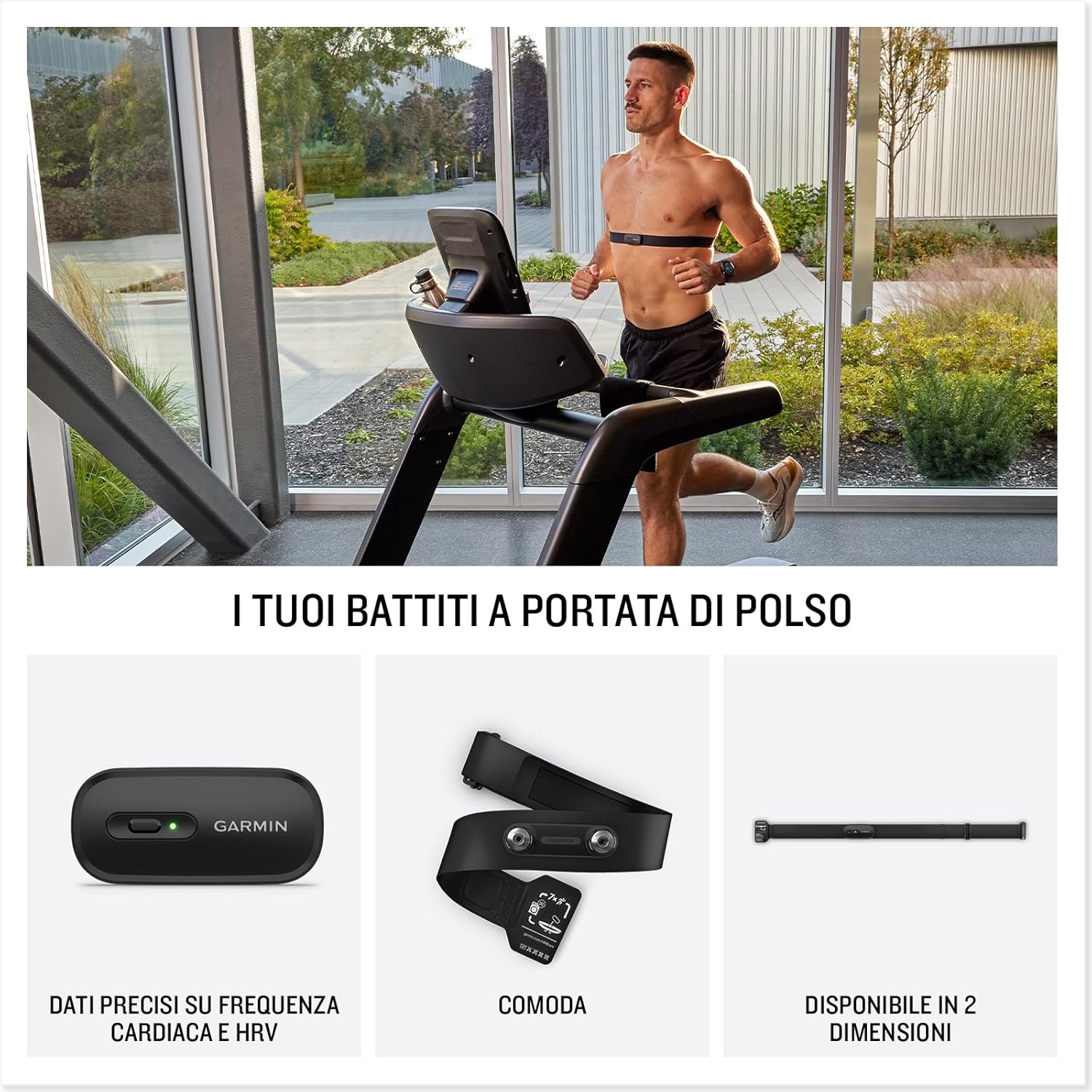 Garmin HRM-200 Fascia Cardio M-XL, Impermeabile - immagine 2