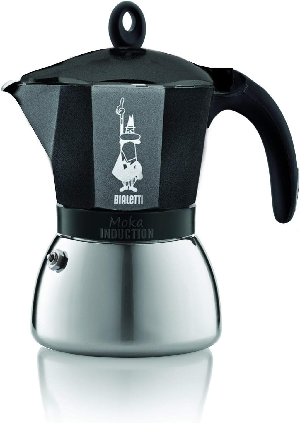 Bialetti Moka Induction Caffettiera 6 Cups, Grigio Antracite
