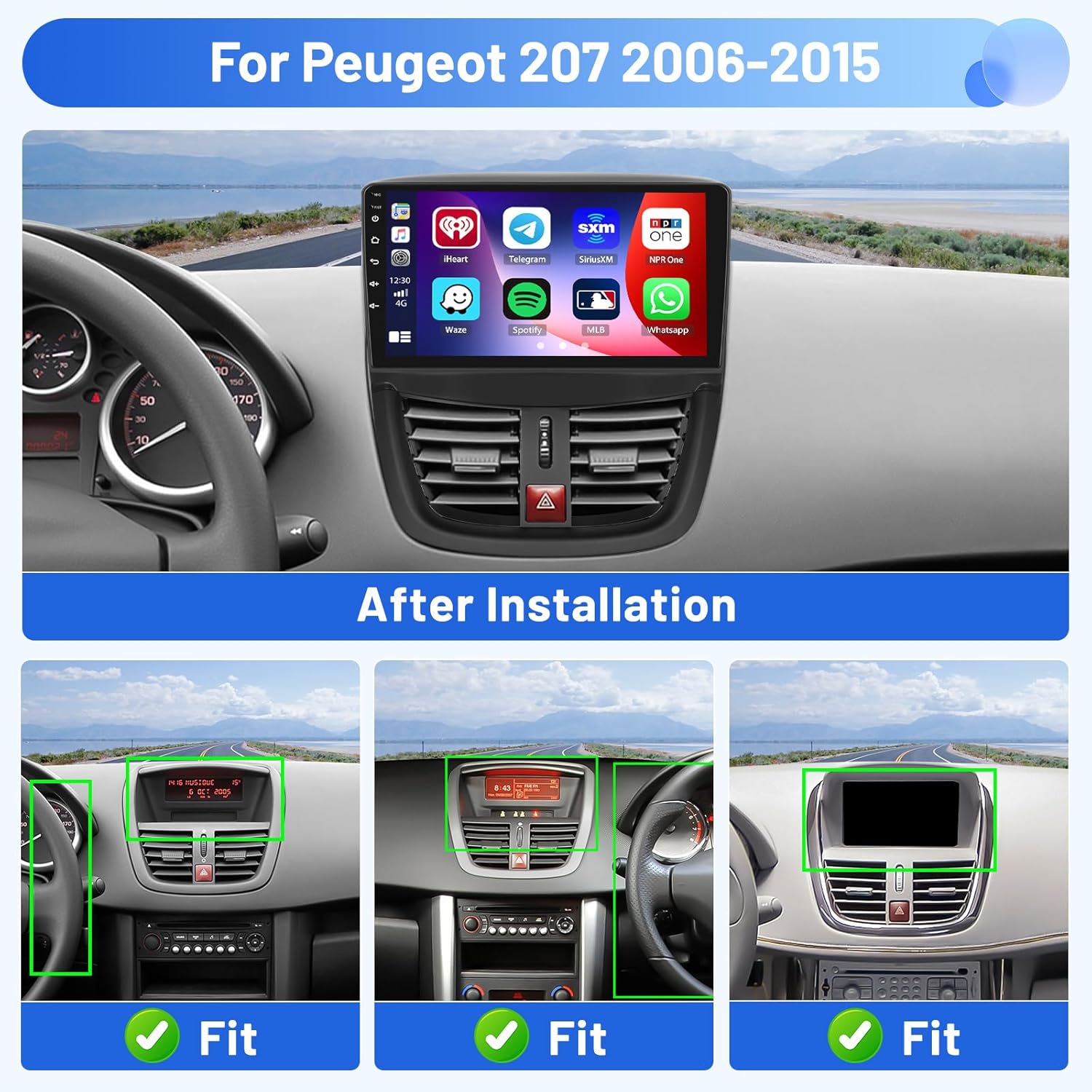 Inefala Autoradio Android 15 per Peugeot 207 (4+64G) - immagine 2