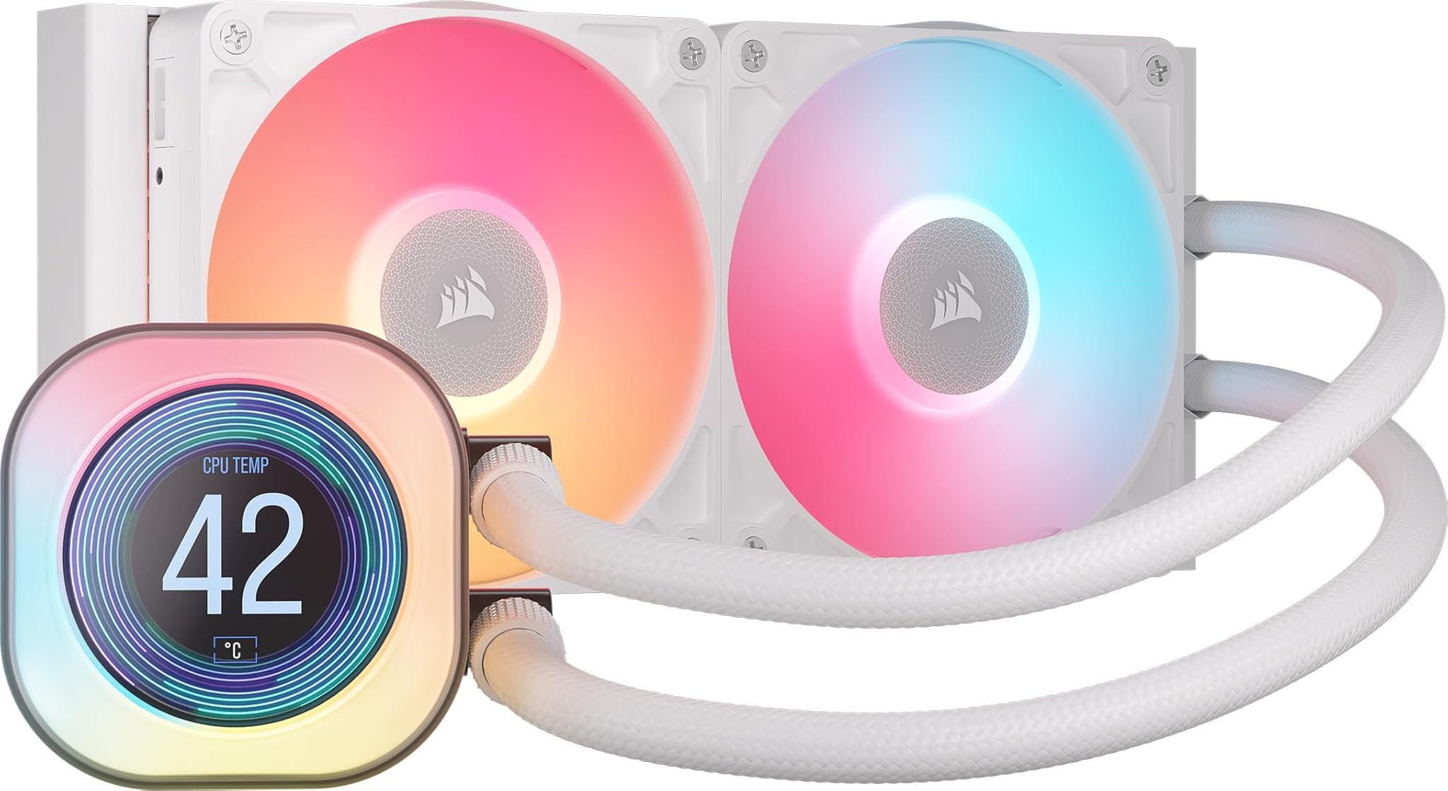 Corsair iCUE LINK TITAN 240 RX LCD - Raffreddatore CPU, Bianco