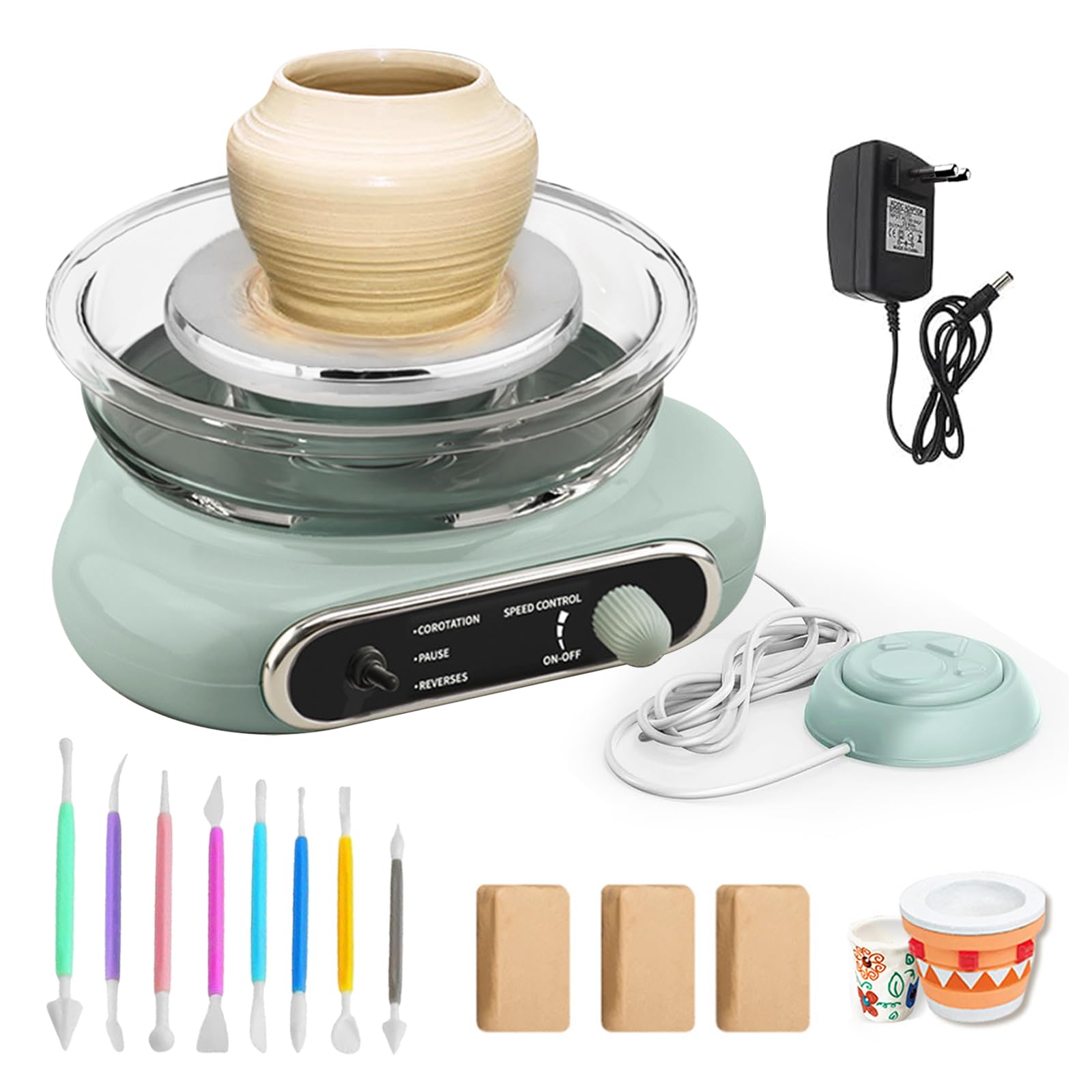Mini Tornio per Ceramica Elettrico con Pedale