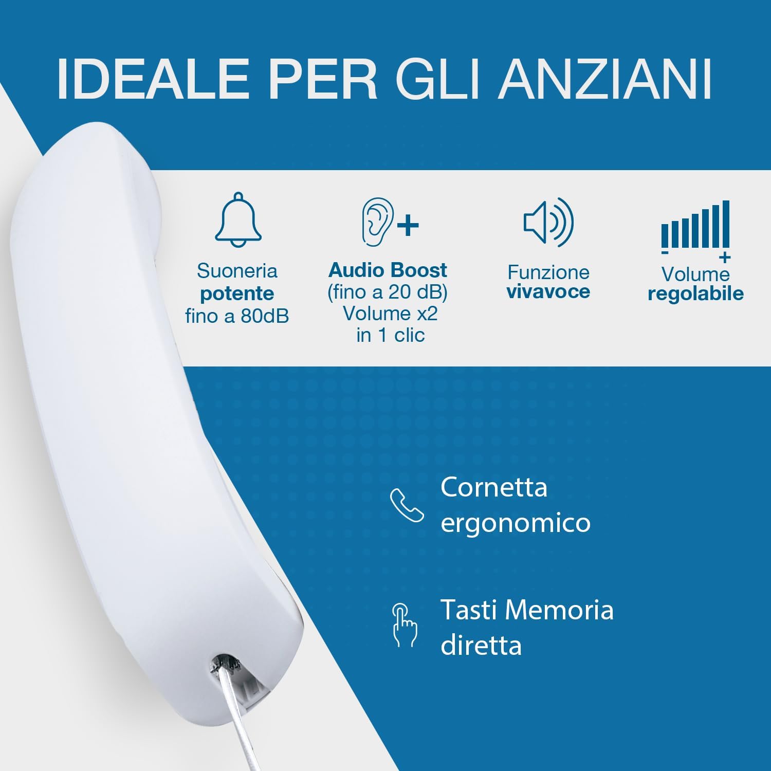 Alcatel TMAX 10 - Telefono Fisso per Anziani, Bianco - immagine 2