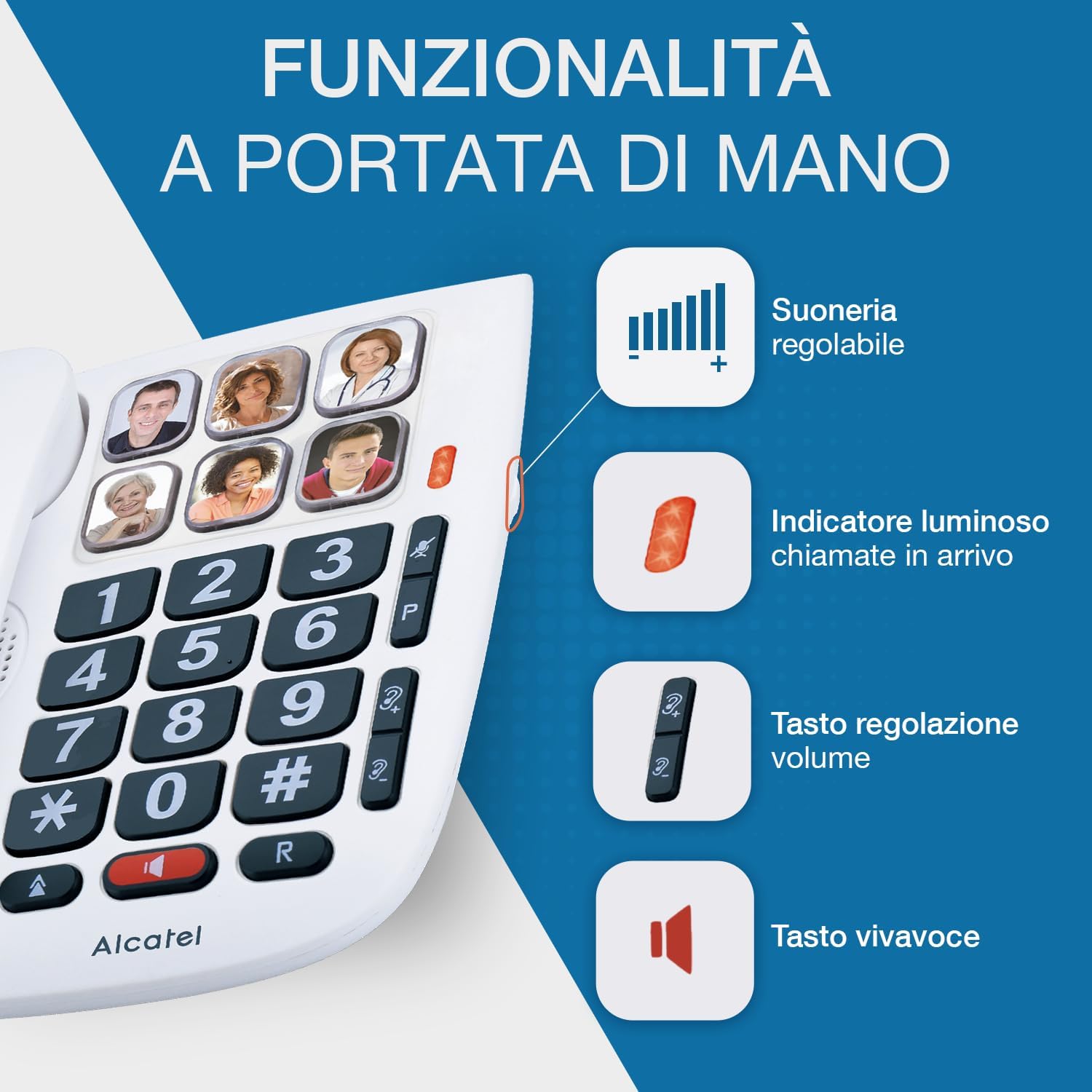 Alcatel TMAX 10 - Telefono Fisso per Anziani, Bianco - immagine 4