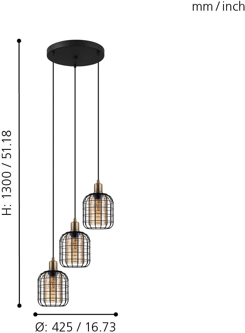 Eglo Lampada a Sospensione Chisle 3 Fiamme - immagine 3