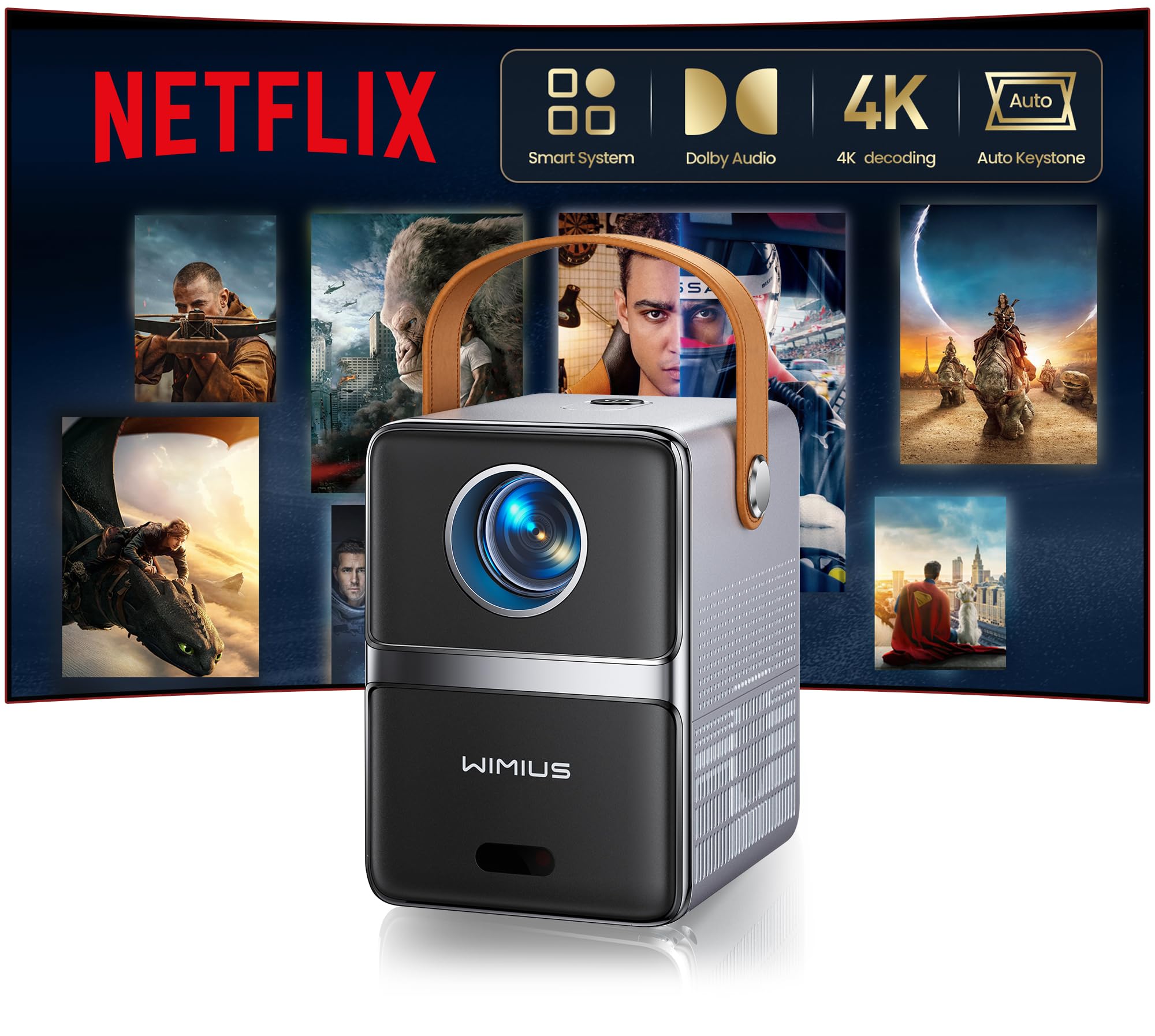 Mini Proiettore 4K Smart Beamer con Netflix e Dolby Audio