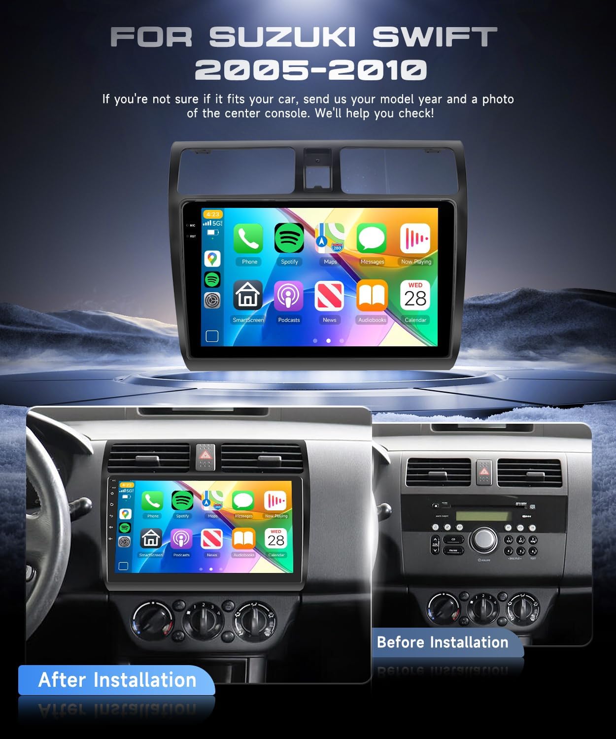 Autoradio Android 15 10.1'' per Suzuki Swift 2005-2010 - immagine 2