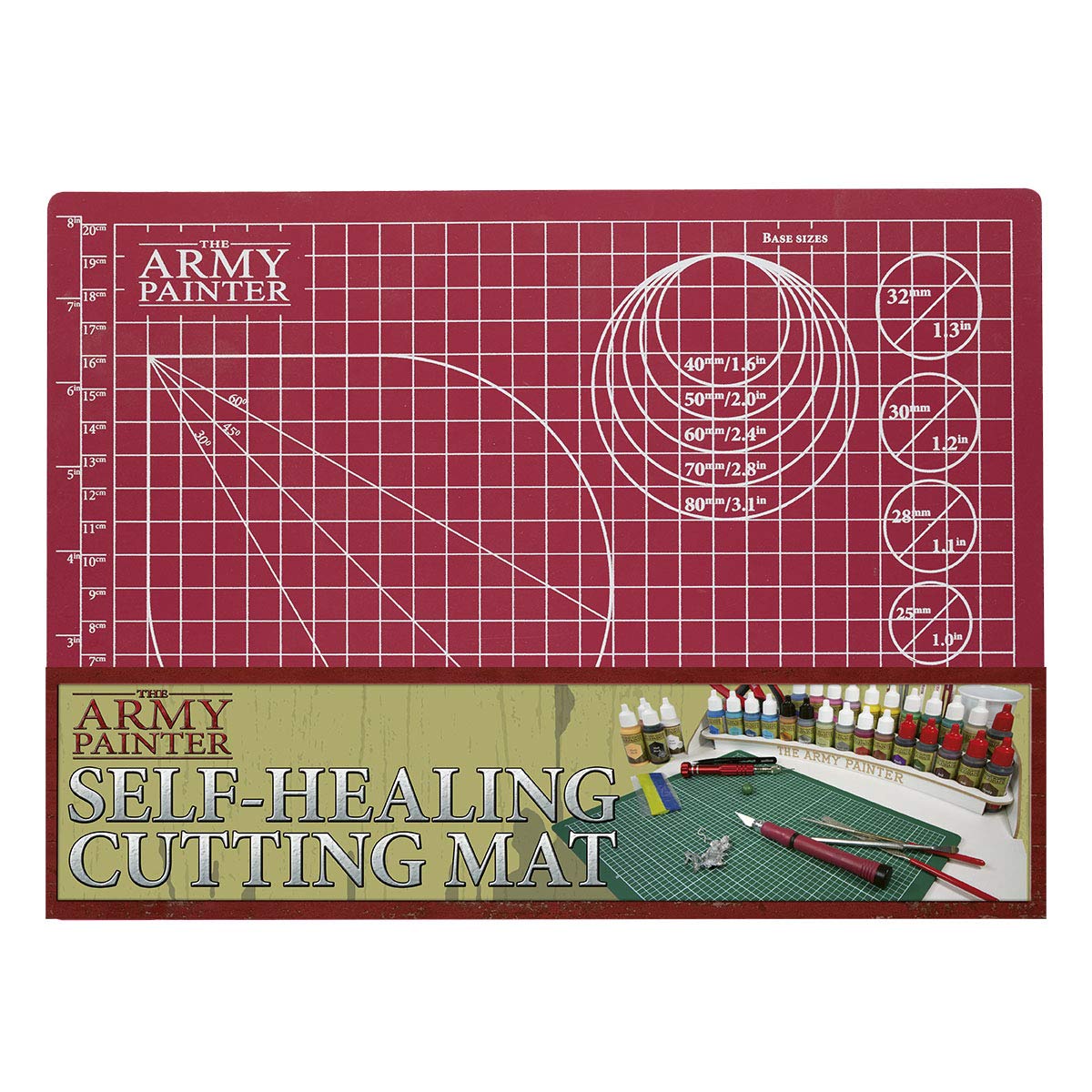 The Army Painter | Tappetino da Taglio Autorigenerante | PVC Antiscivolo Doppio Lato | Tavola con 3 Strati | Griglia per Taglio di Precisione | Modellismo