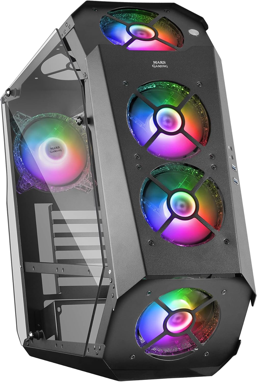 MARSGAMING MC51 - Custodia PC ATX con 5 Ventole RGB, Nero - immagine 1