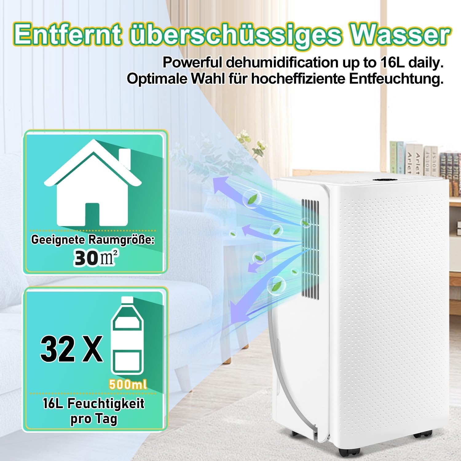 Daromigo Deumidificatore Casa 16L/24h per 25㎡ - immagine 2