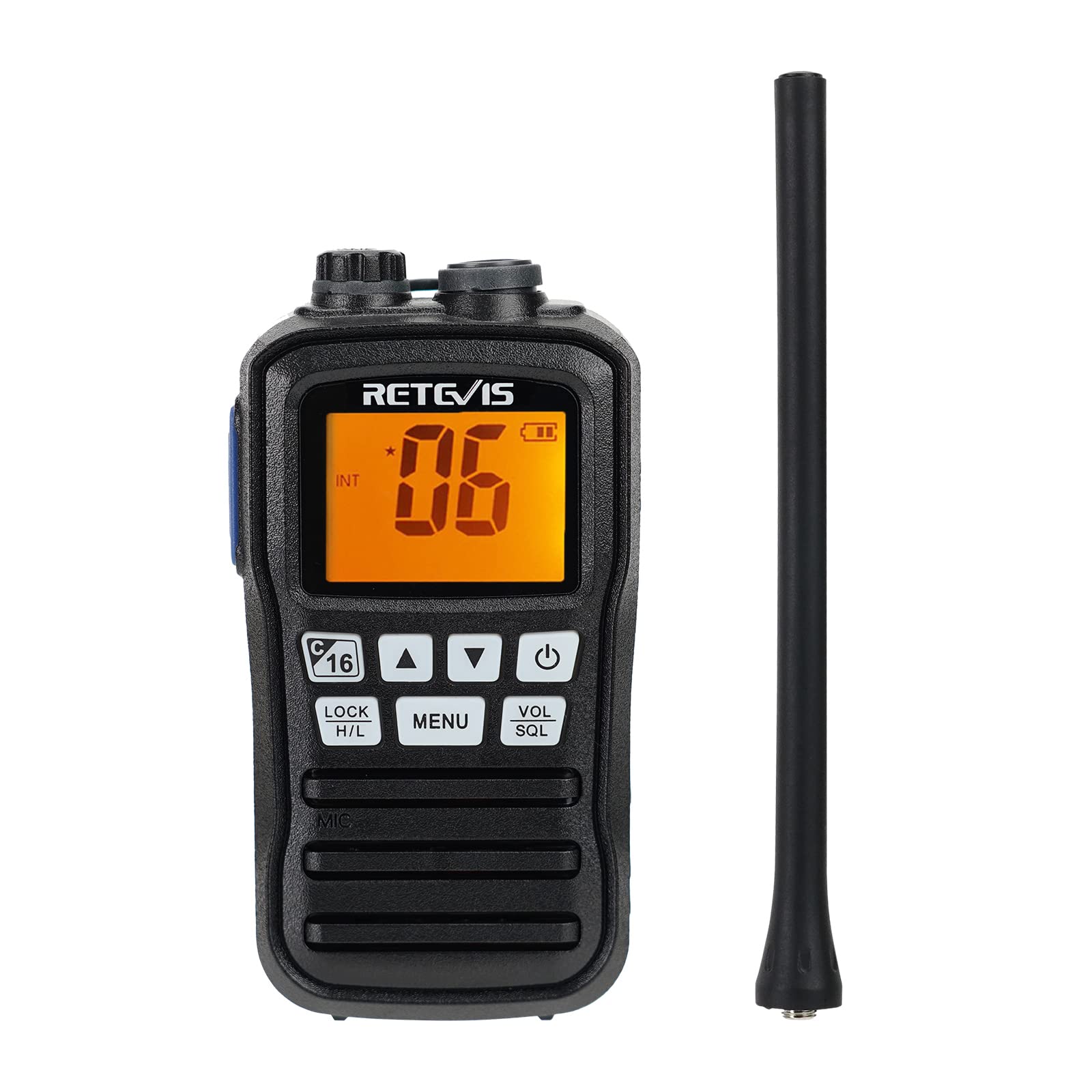 Retevis RM01 - Walkie Talkie Marino VHF IP67, Nero (1 Pz)