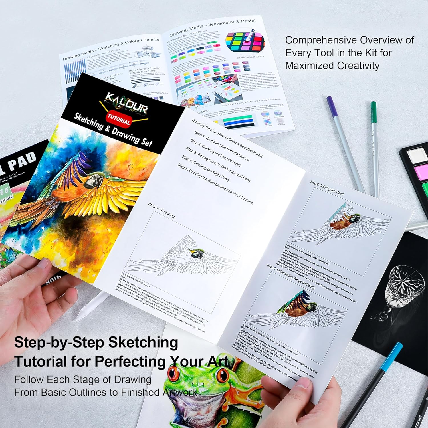 Kalour 154 Pezzi Kit per Schizzi e Disegno - immagine 6