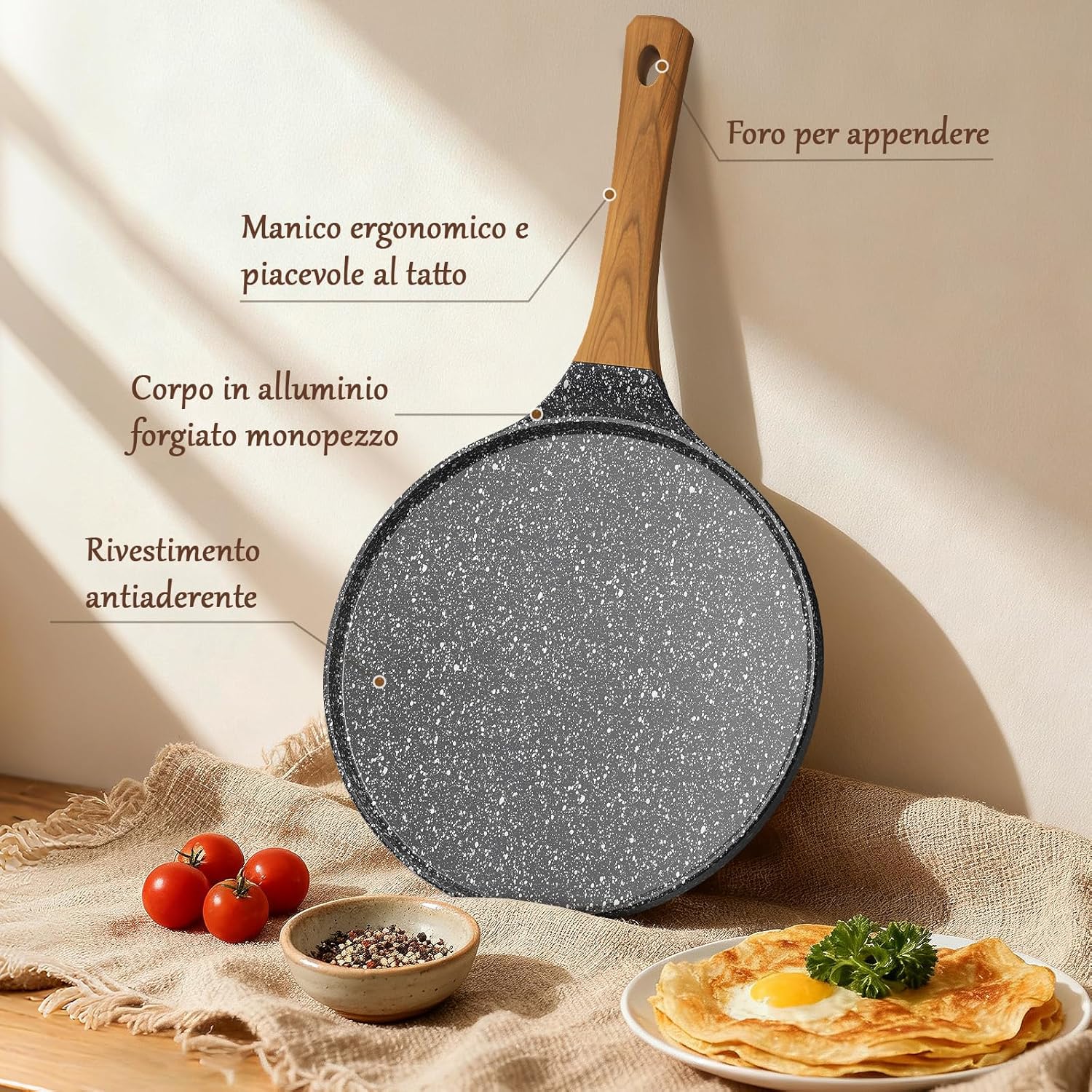 Yashe Padella per Crêpes 26cm Antiaderente - immagine 4