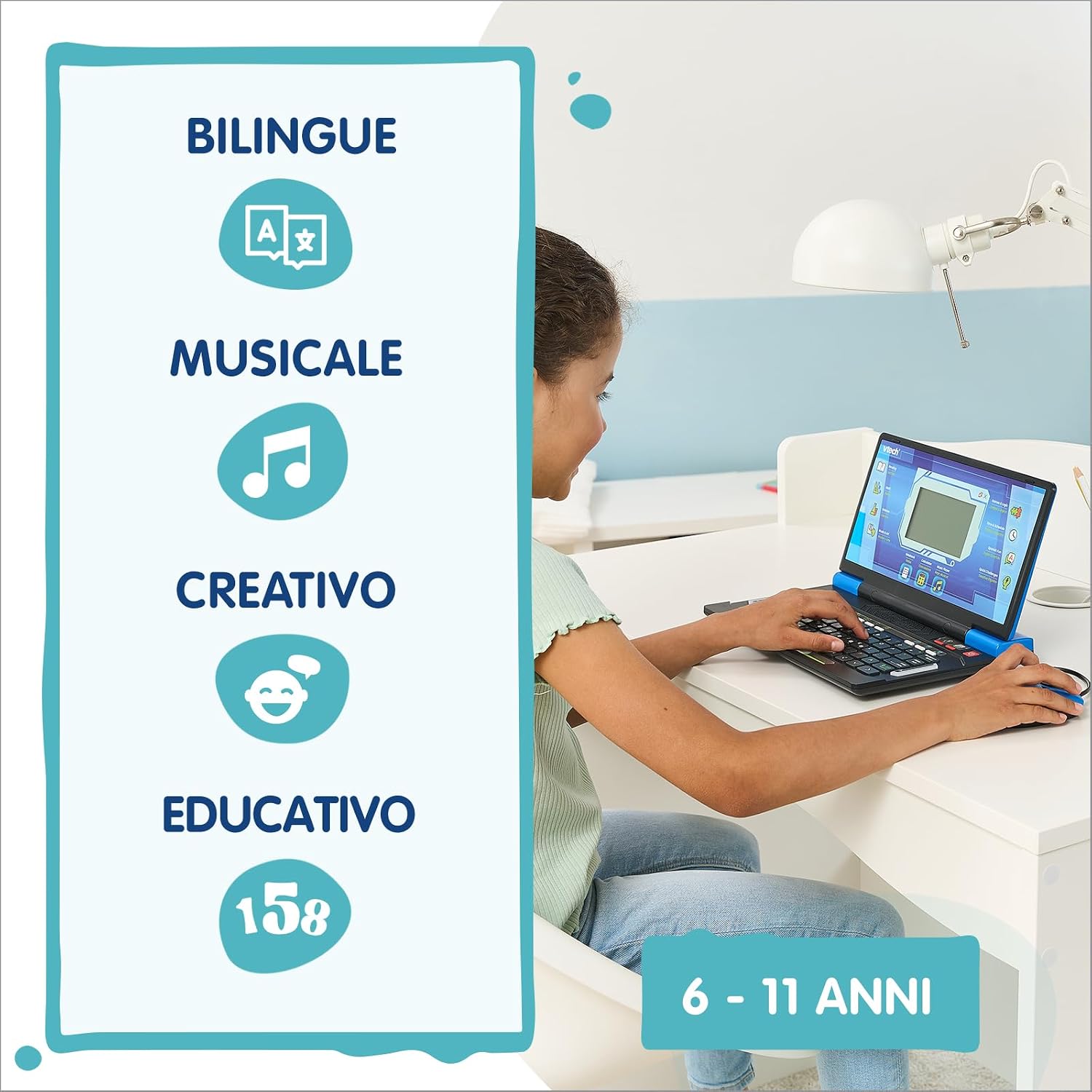 VTech Bit Smart Genius Plus Nero, Computer Interattivo Bambini ...