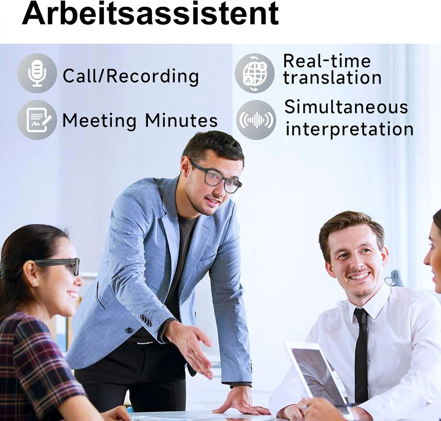 AI Occhiali con Fotocamera 4K Smart Glasses - immagine 4