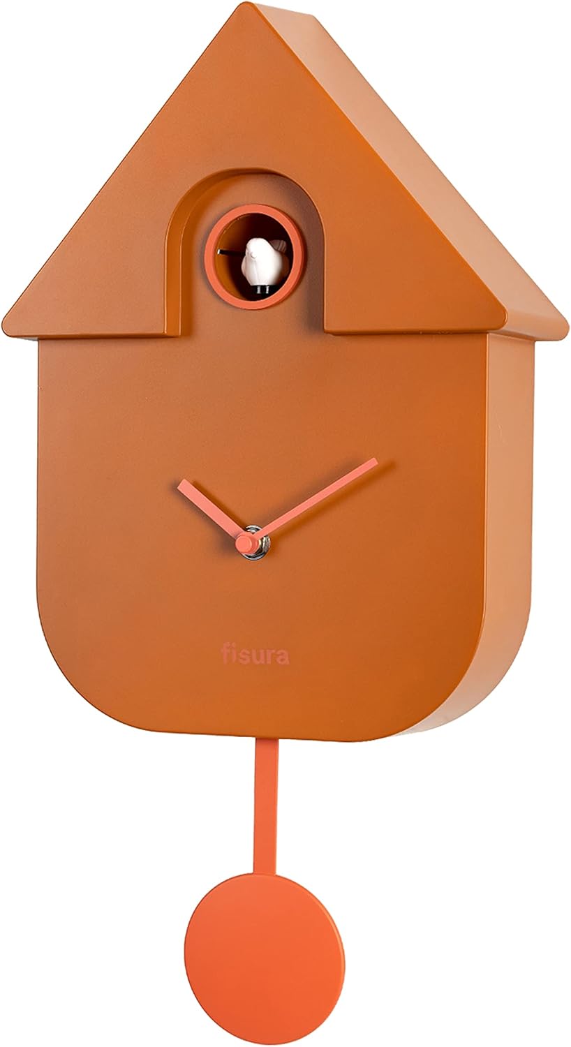 Fisura - Orologio a Cucù in Plastica ABS, Terracotta