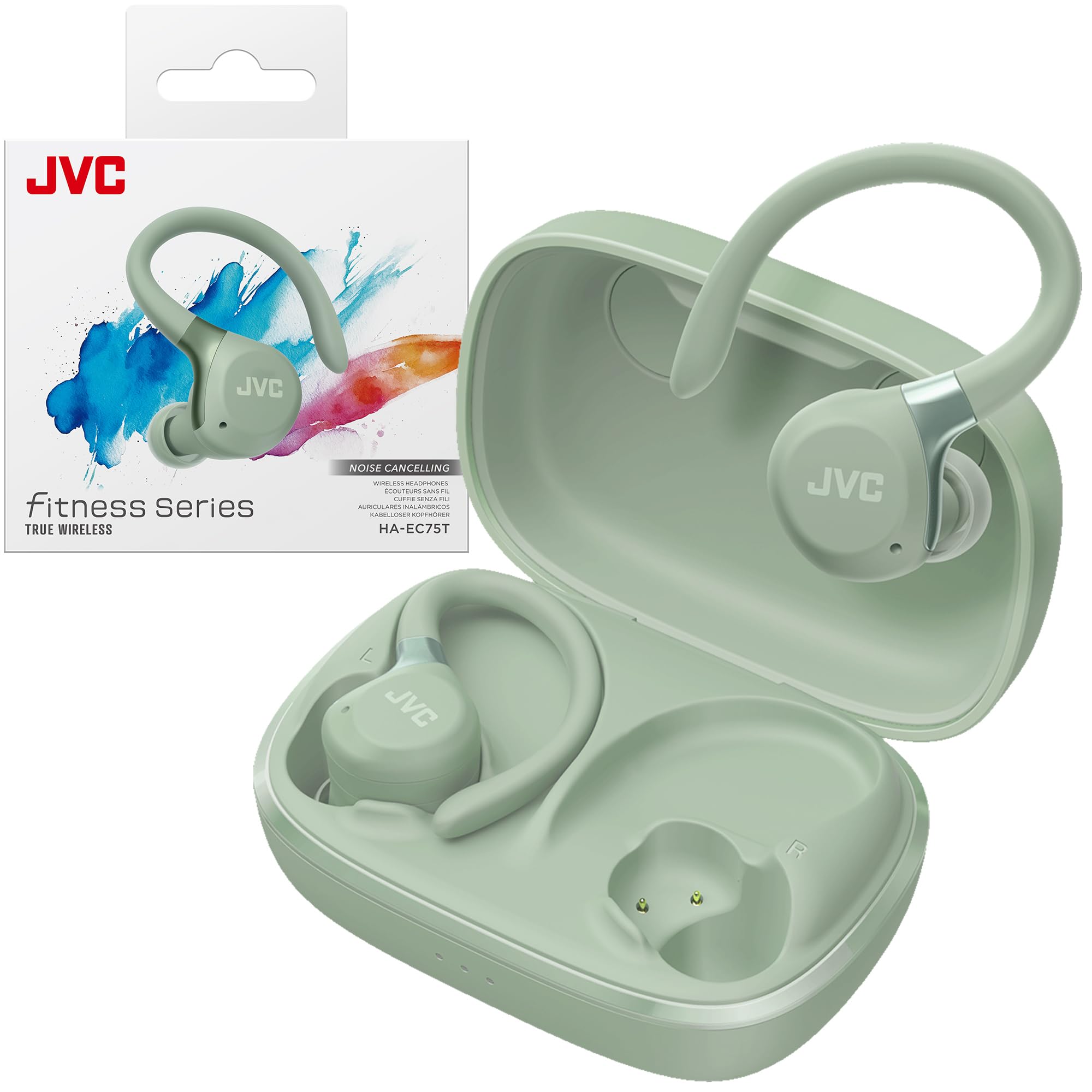 Jvc HA-EC75T-G - Auricolari Sportivi True Wireless ANC, Verde