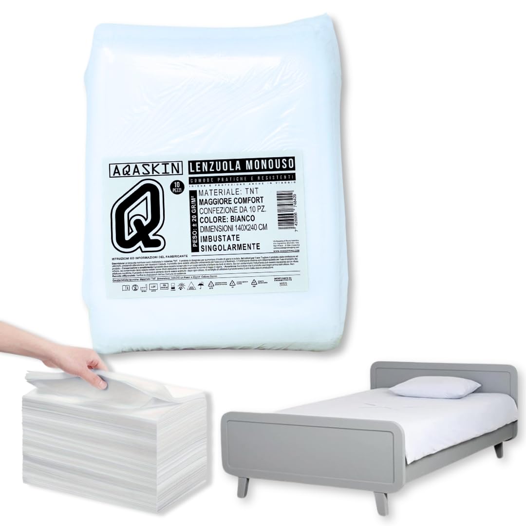 AQASKIN Lenzuola Monouso in TNT 140x240 cm (100 pz)