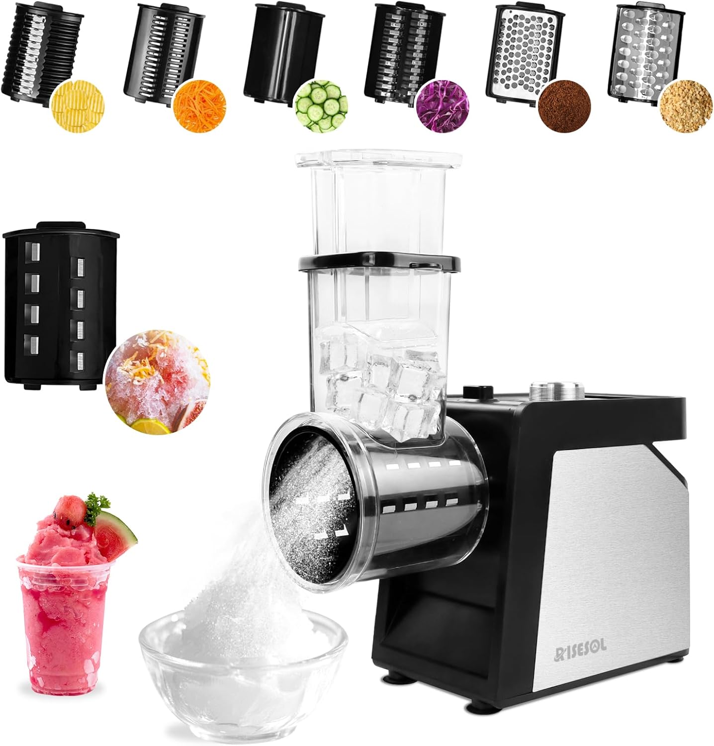 Risesol Affetta Verdure Elettrico 7 in 1, 250W - immagine 1