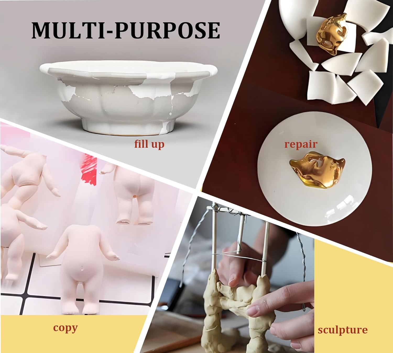 Stucco Epossidico Bicomponente 280g, Nero - immagine 3