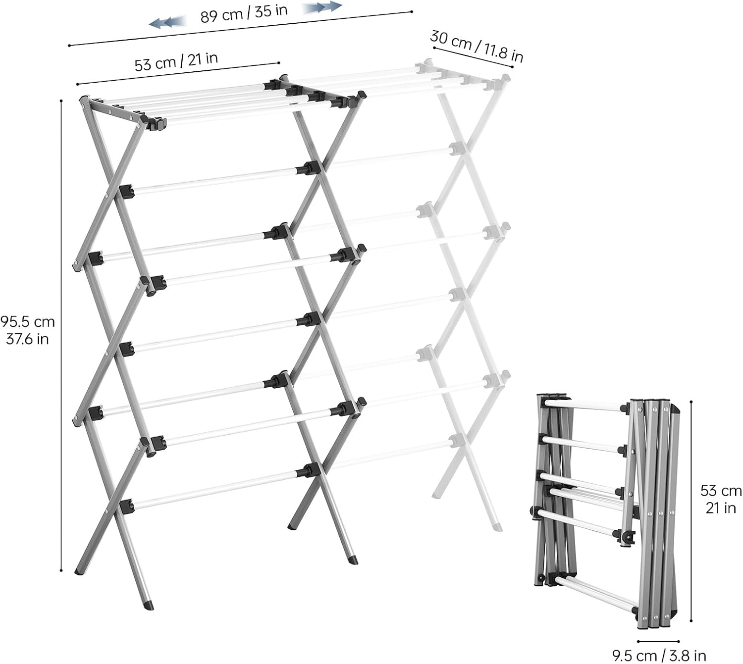 Stendibiancheria Pieghevole a 3 Livelli - immagine 2