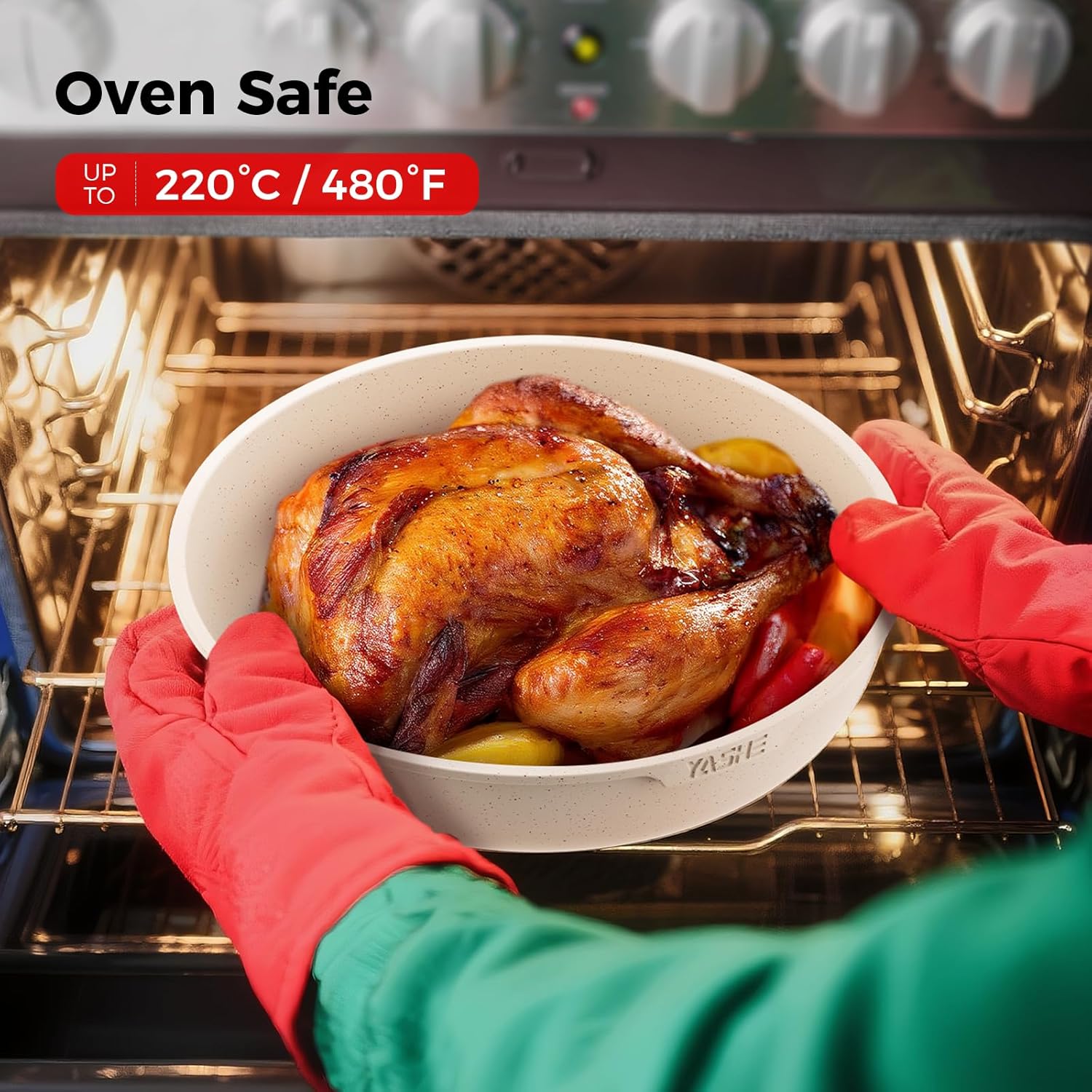 Yashe Batteria da Cucina 20 Pezzi Antiaderente, Bianco - immagine 4