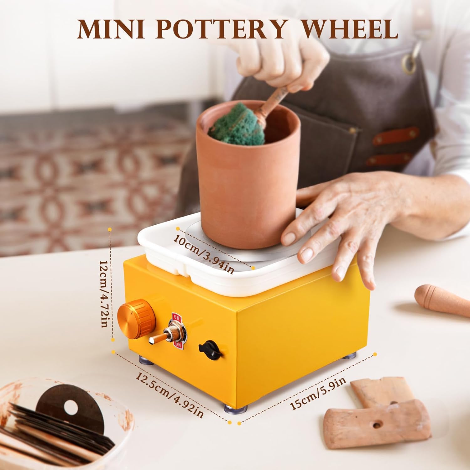 Kooeuru Tornio per Ceramica 2000 giri/min, Giallo - immagine 6