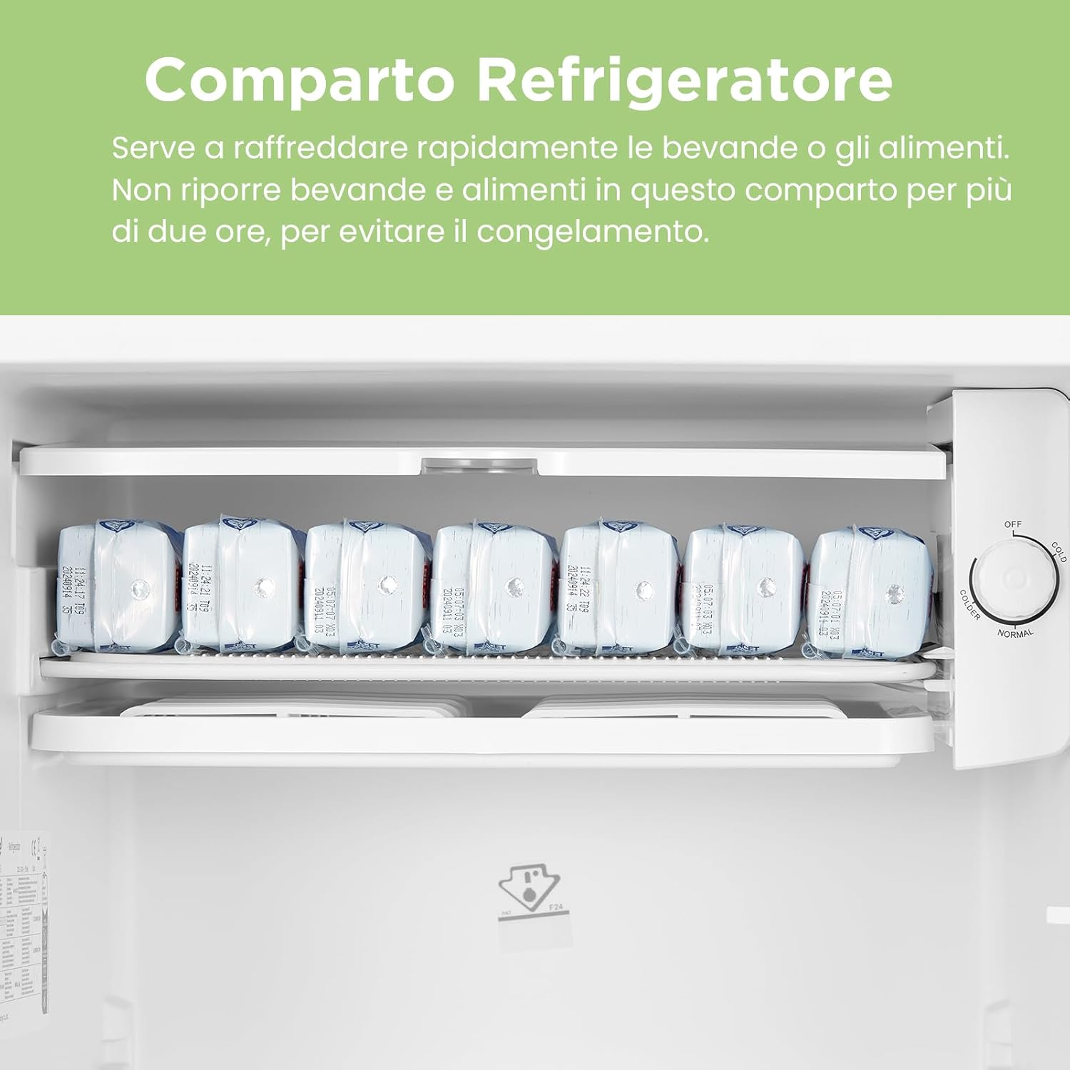 Comfee' RCD93RE2EURT(E) Frigorifero Monoporta 93L, Rosso - immagine 5