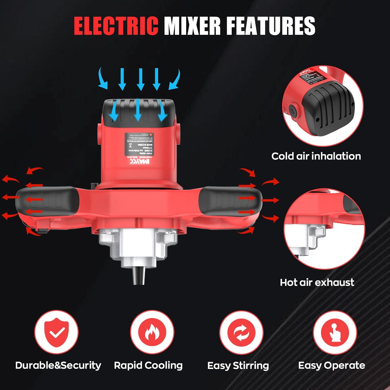 IMAYCC Miscelatore per Malta 2100W Professionale - immagine 4