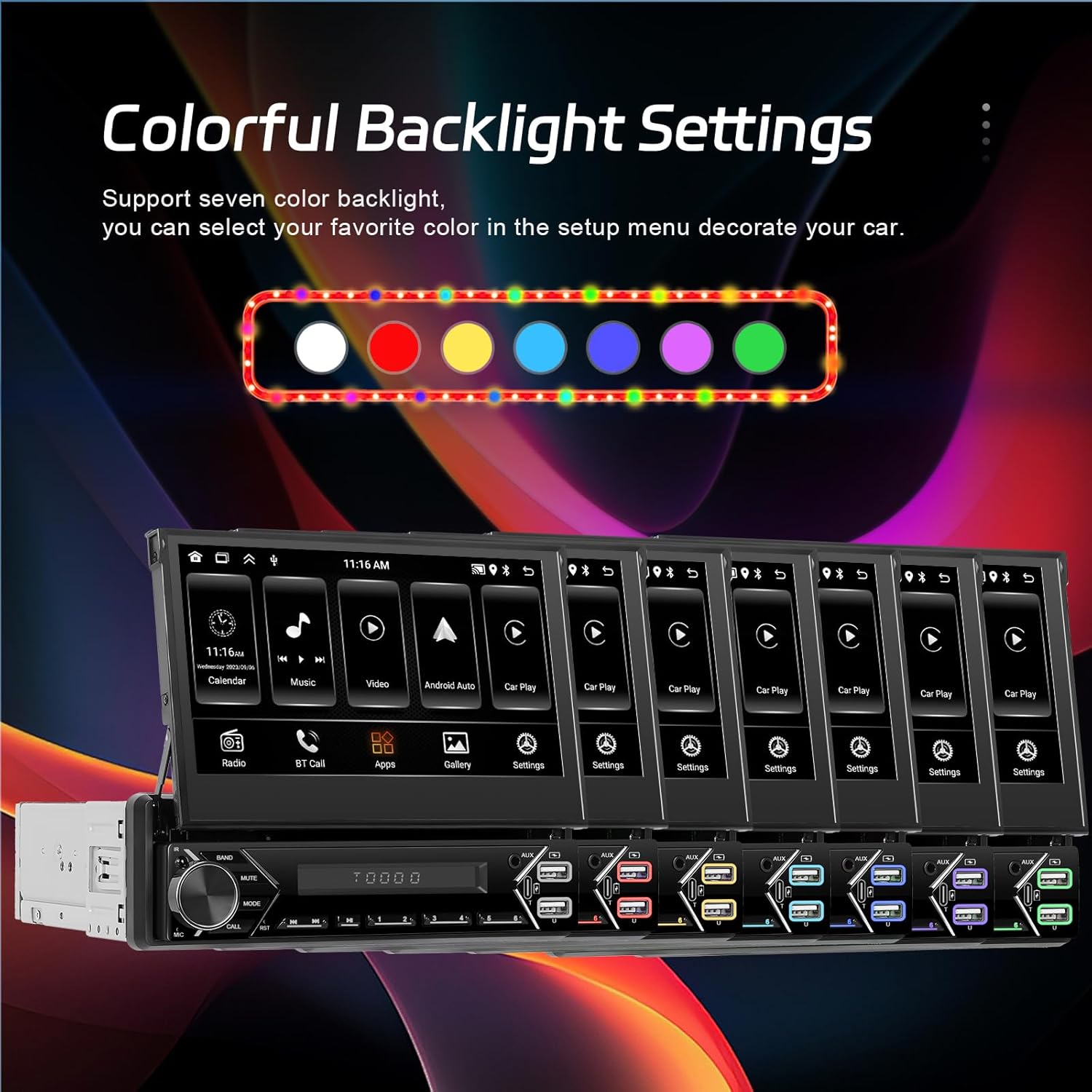 Sixwin Android Autoradio 1 Din con Wireless Carplay e Android Auto - immagine 8