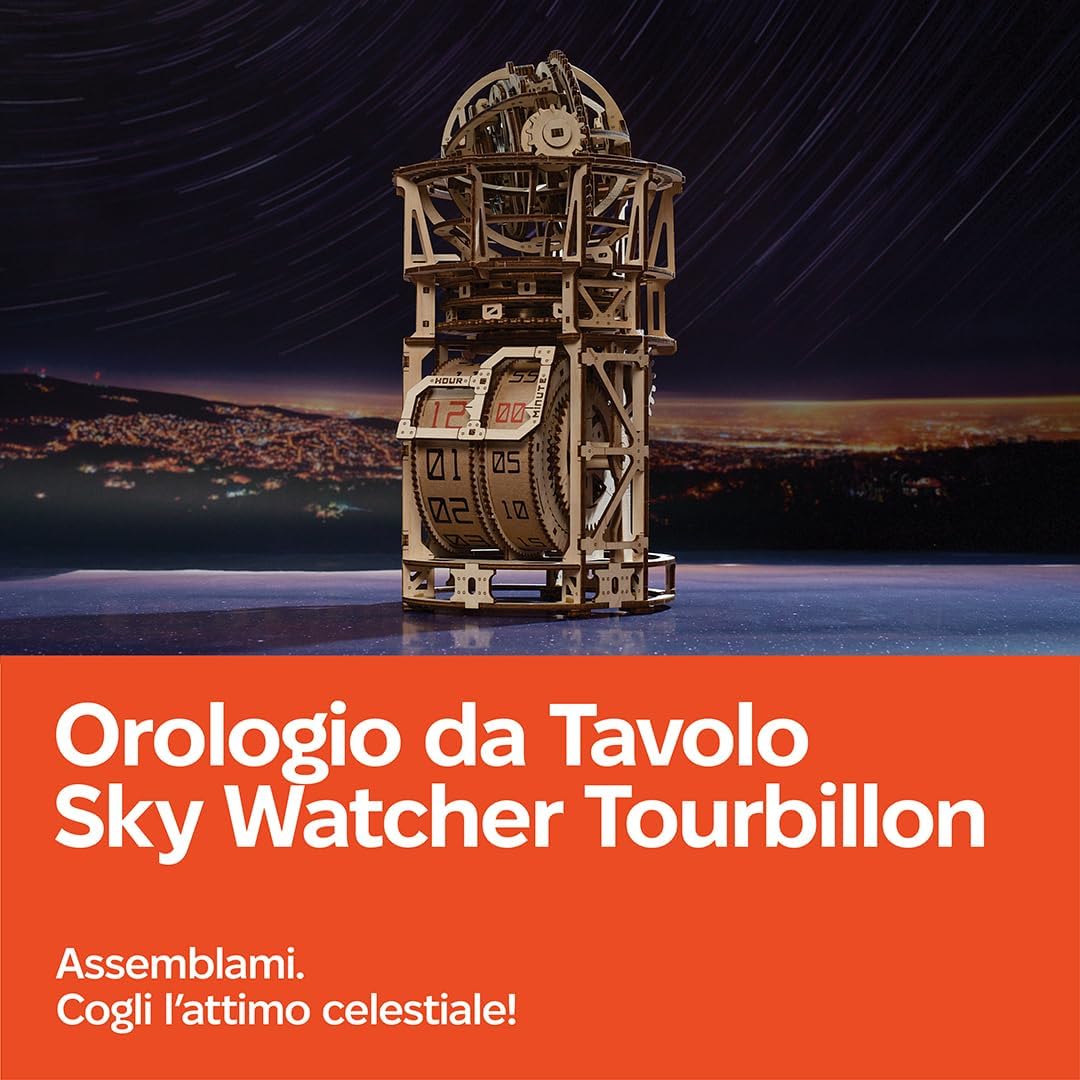Ugears Orologio da scrivania Sky Watcher - Kit Modello in Legno - immagine 2