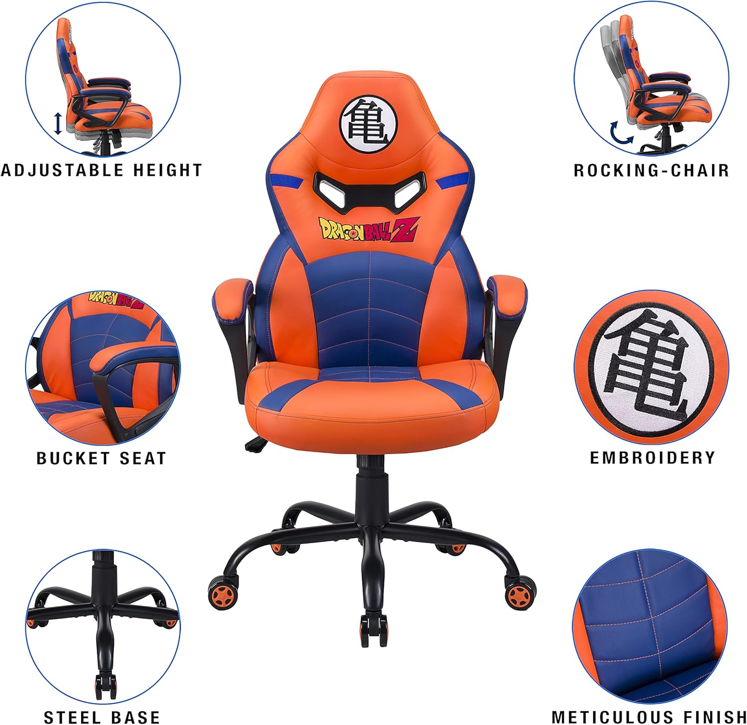 SUBSONIC Dragon Ball Z Sedile da Gioco, Poliuretano, DBZ Junior 2021, Arancia - immagine 5