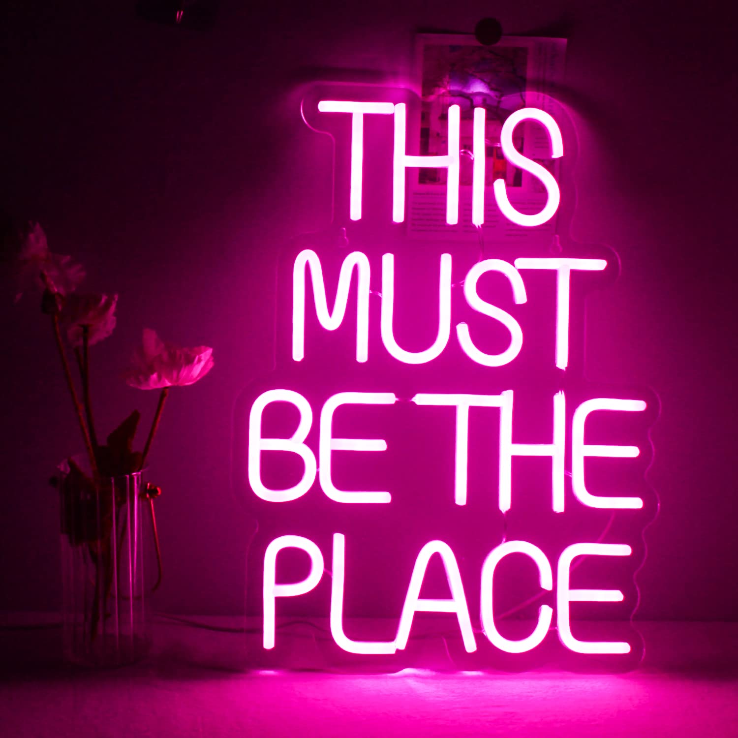 This Must Be The Place - Insegna LED Neon Rosa