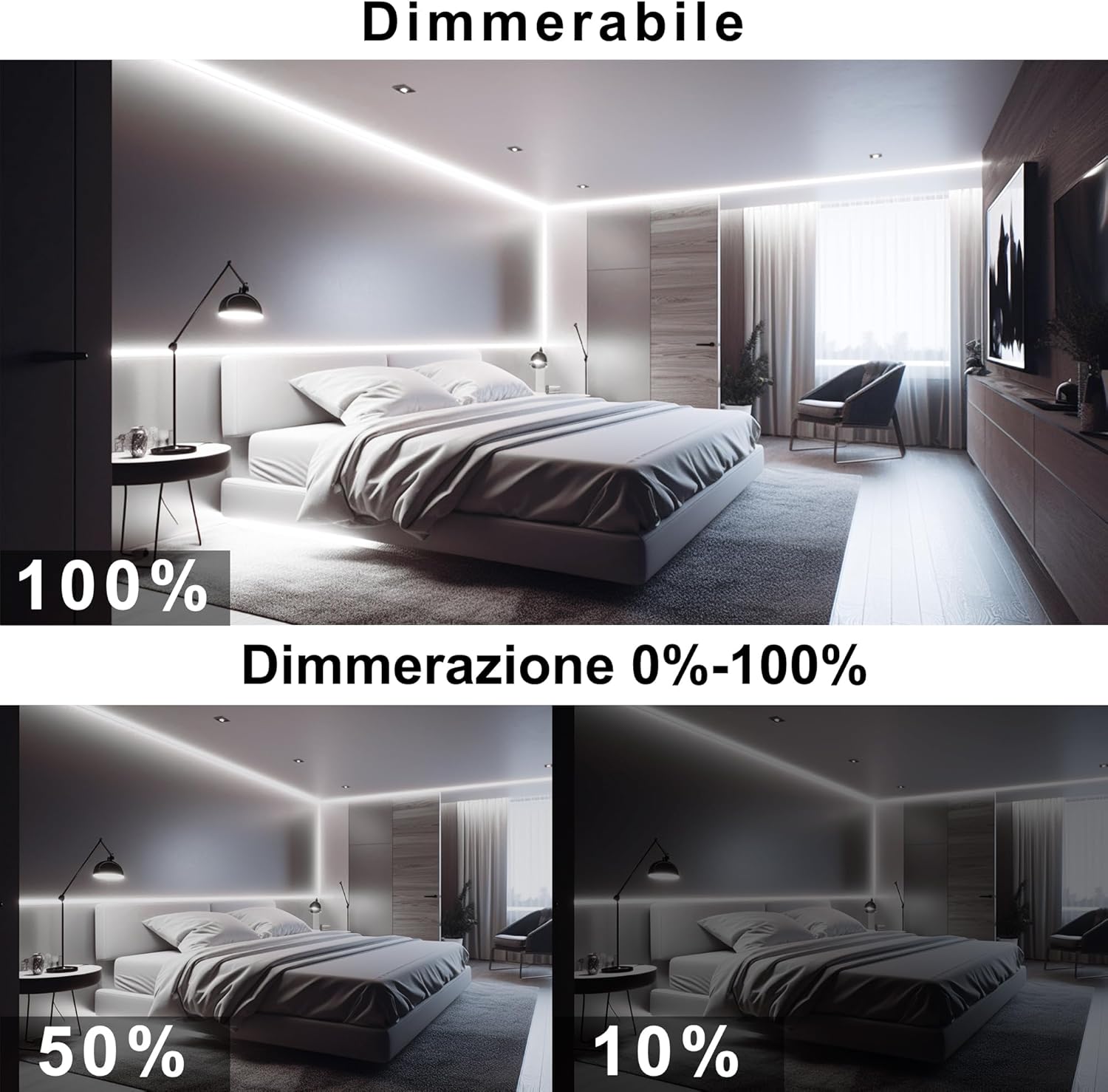 Axmotut Striscia LED COB 10 Metri 24V Bianco Freddo - immagine 3