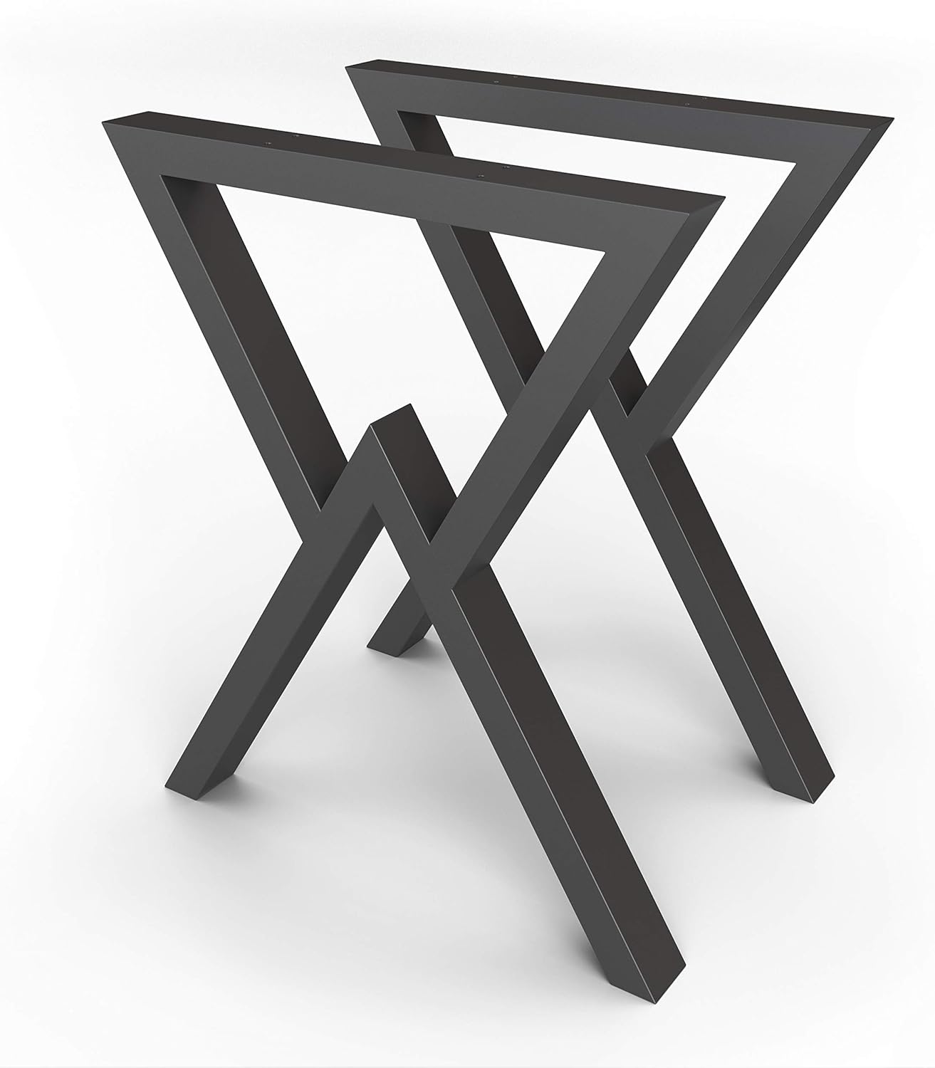 Sossai® Design Gambe per Tavolo in Acciaio TKG3, Nero (Set 2)