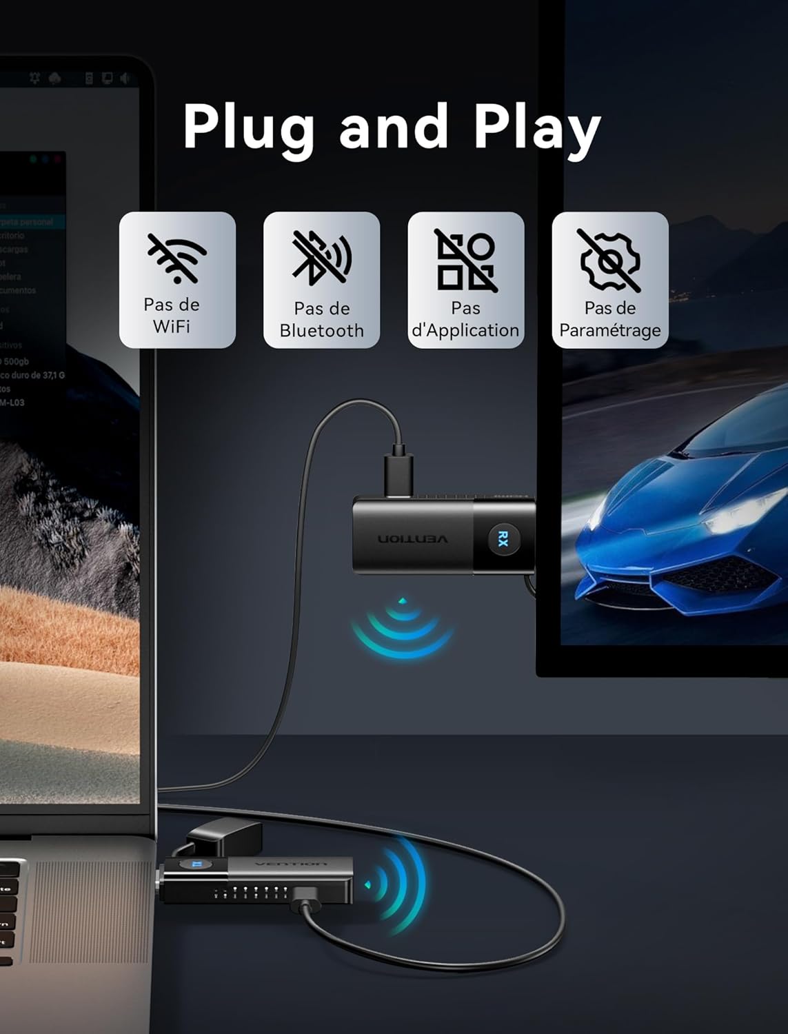 Vention Mini Trasmettitore e Ricevitore Wireless HDMI 50M - immagine 5