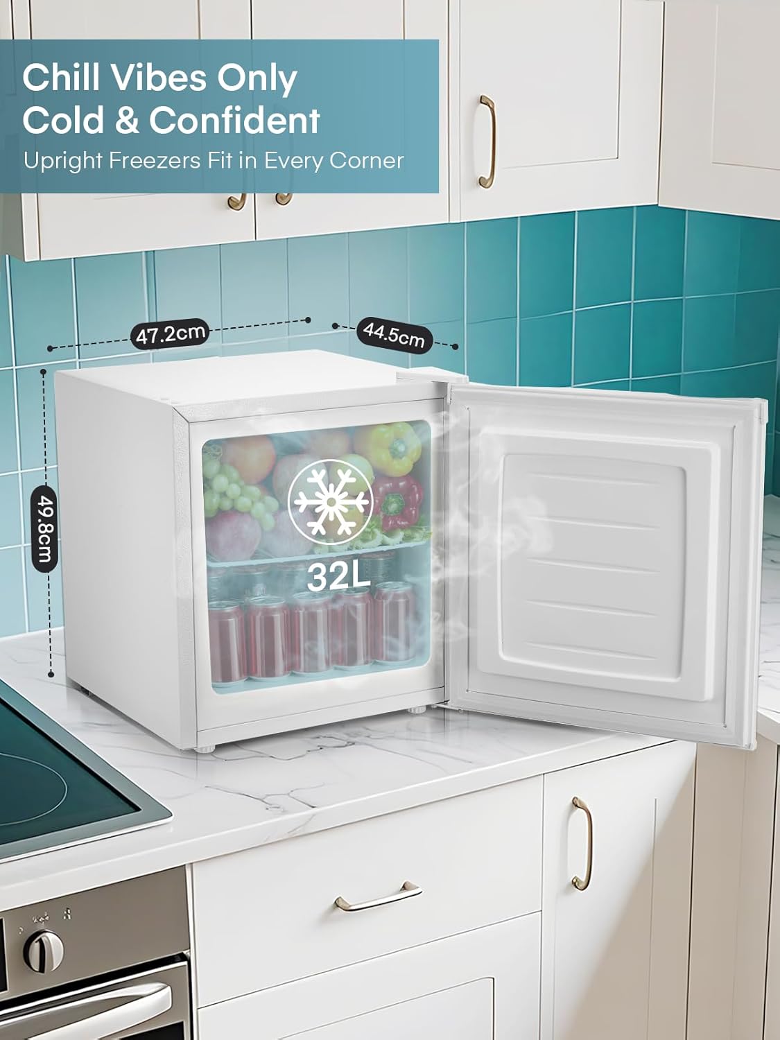 Fohere Mini Congelatore 32L, Nero [Classe E] - immagine 3