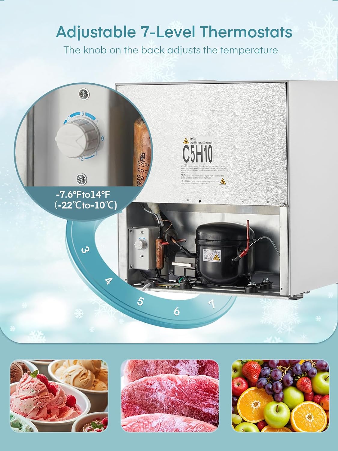 Fohere Mini Congelatore 32L, Nero [Classe E] - immagine 5