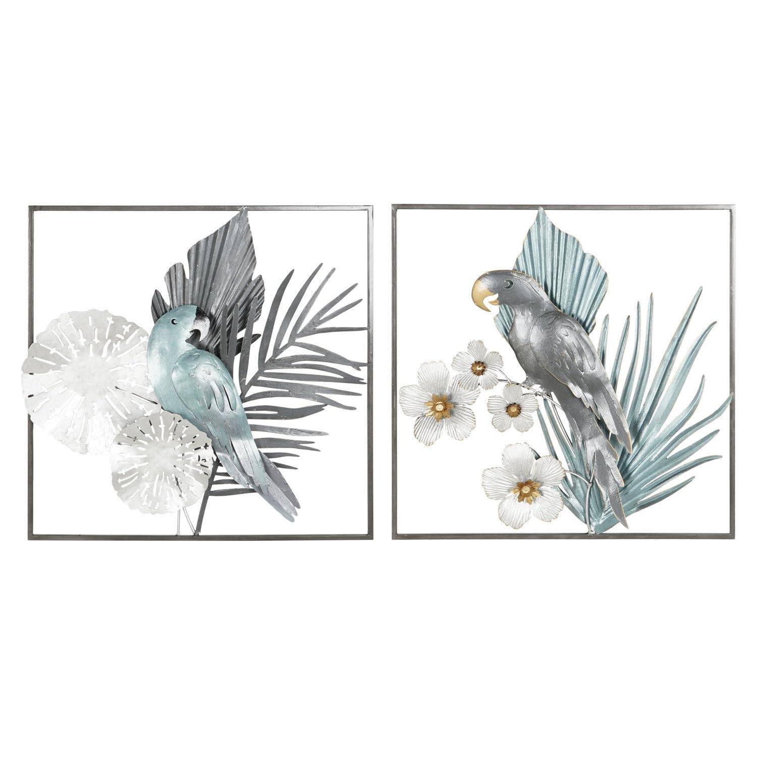 DECORACION PARED METAL 50X7,6X50 LORO 2 SURT.