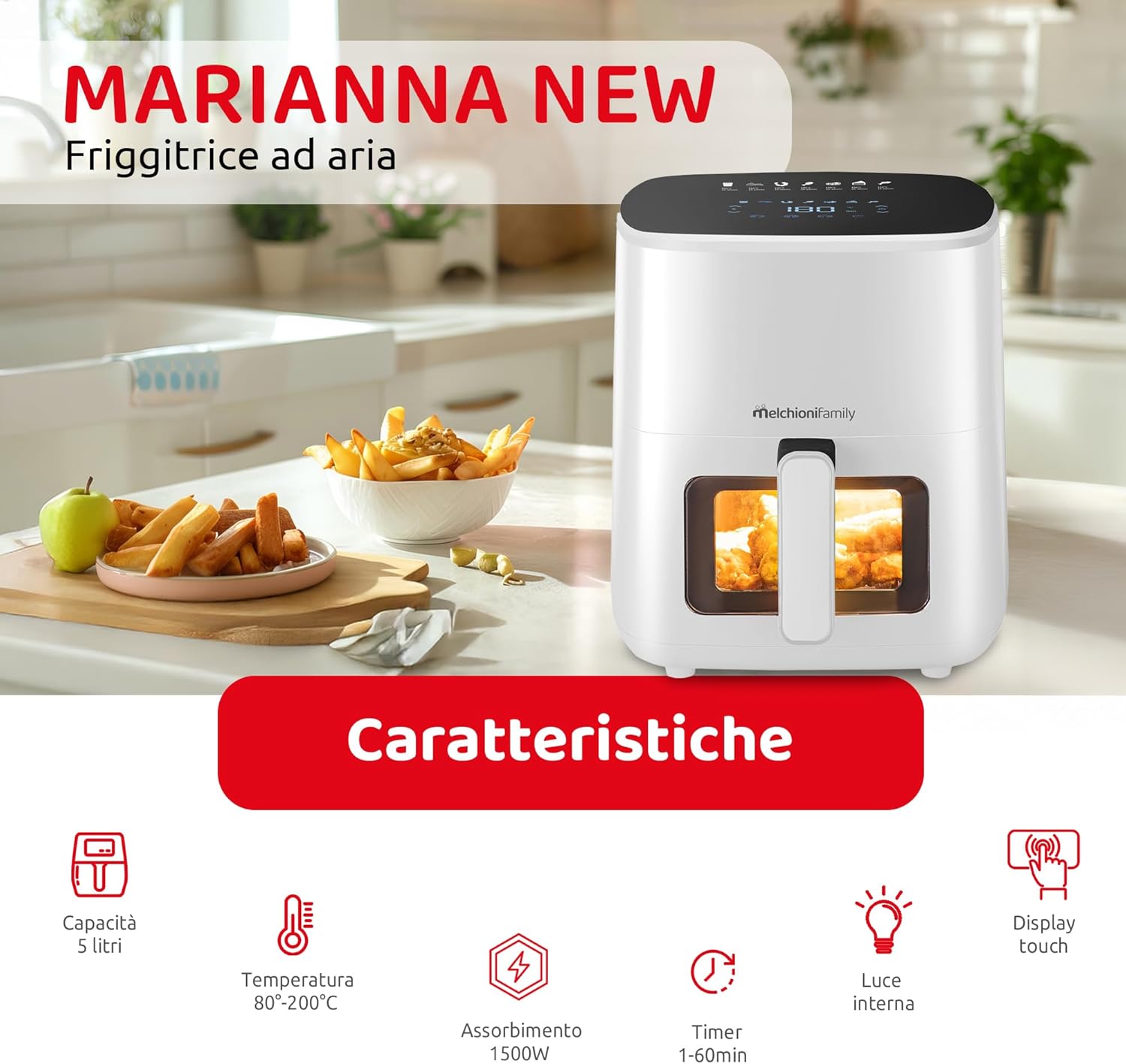 Melchioni Family MARIANNA NEW Friggitrice ad Aria 5L - immagine 2