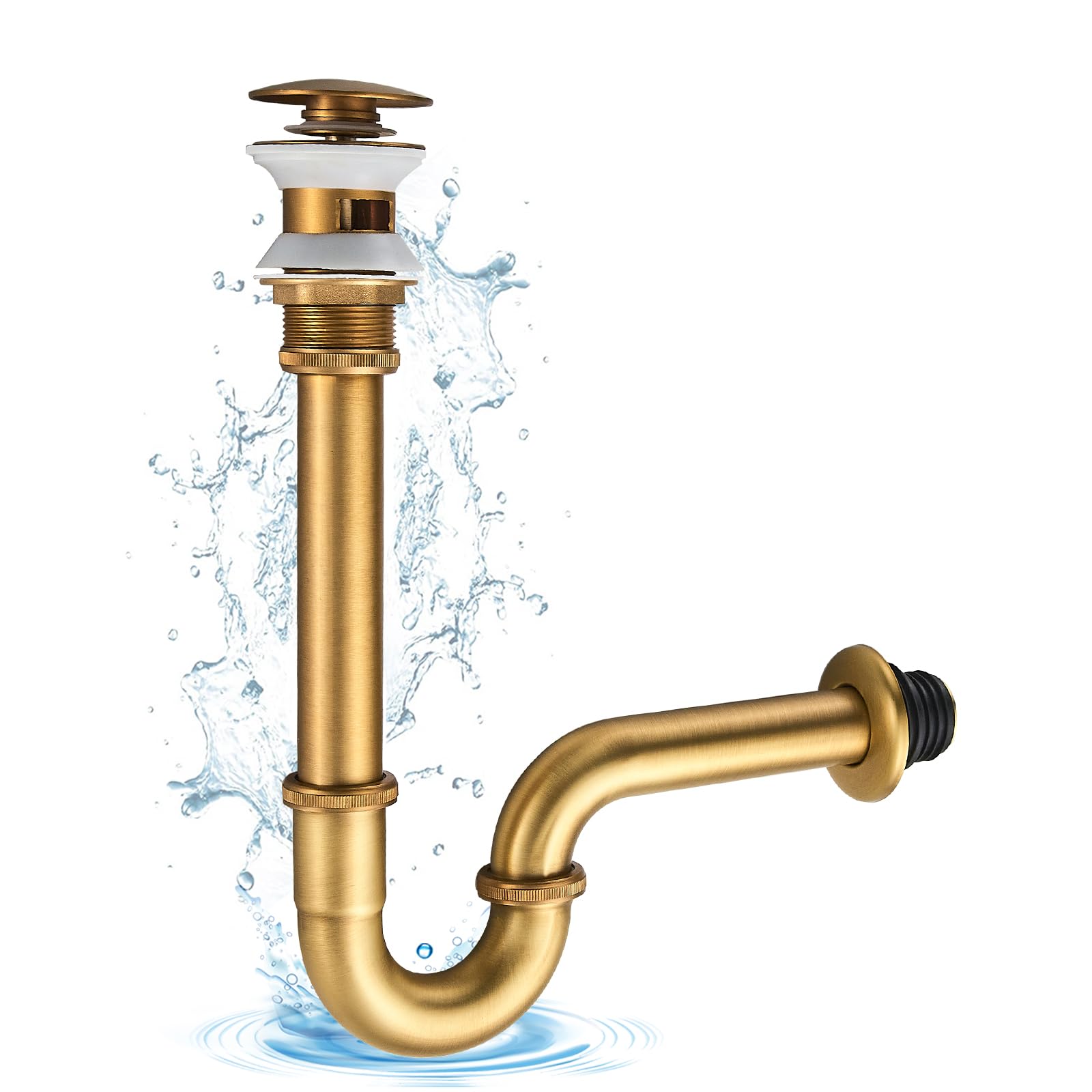 Sifone a P in Acciaio Inox e Ottone, 32mm