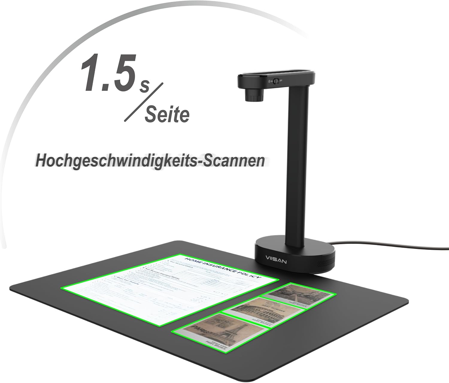 Viisan Scanner Documenti Portatile 16 MP USB A4 - immagine 7