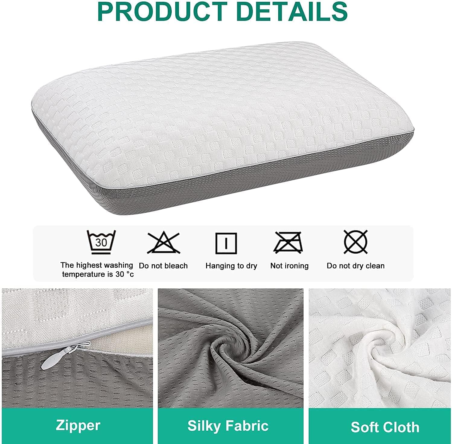 Fityou Cuscino Cervicale Memory Foam 70x40x13cm - immagine 4