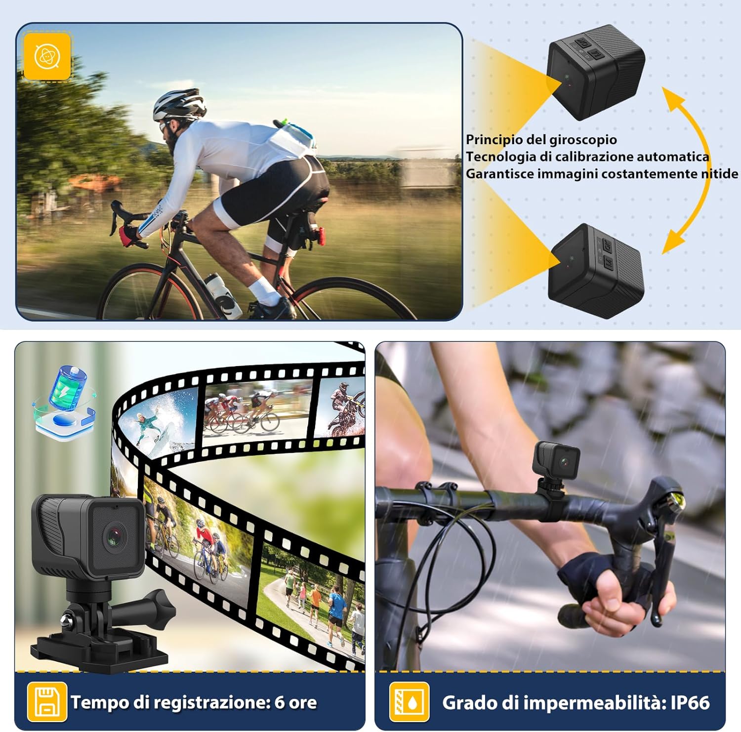 Aiker Dash cam Moto Mini WiFi IP66 Impermeabile 1080P - immagine 4