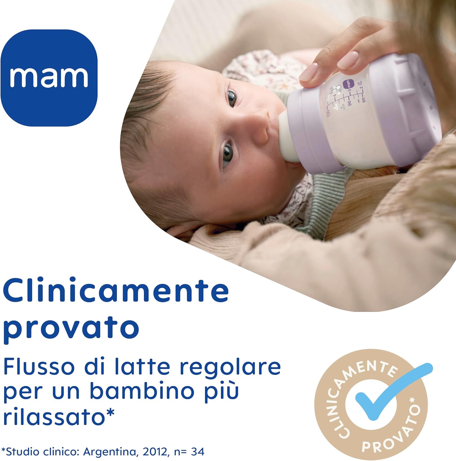 Mam Biberon Easy Start Anticolica Set 2x160ml, Azzurro - immagine 3