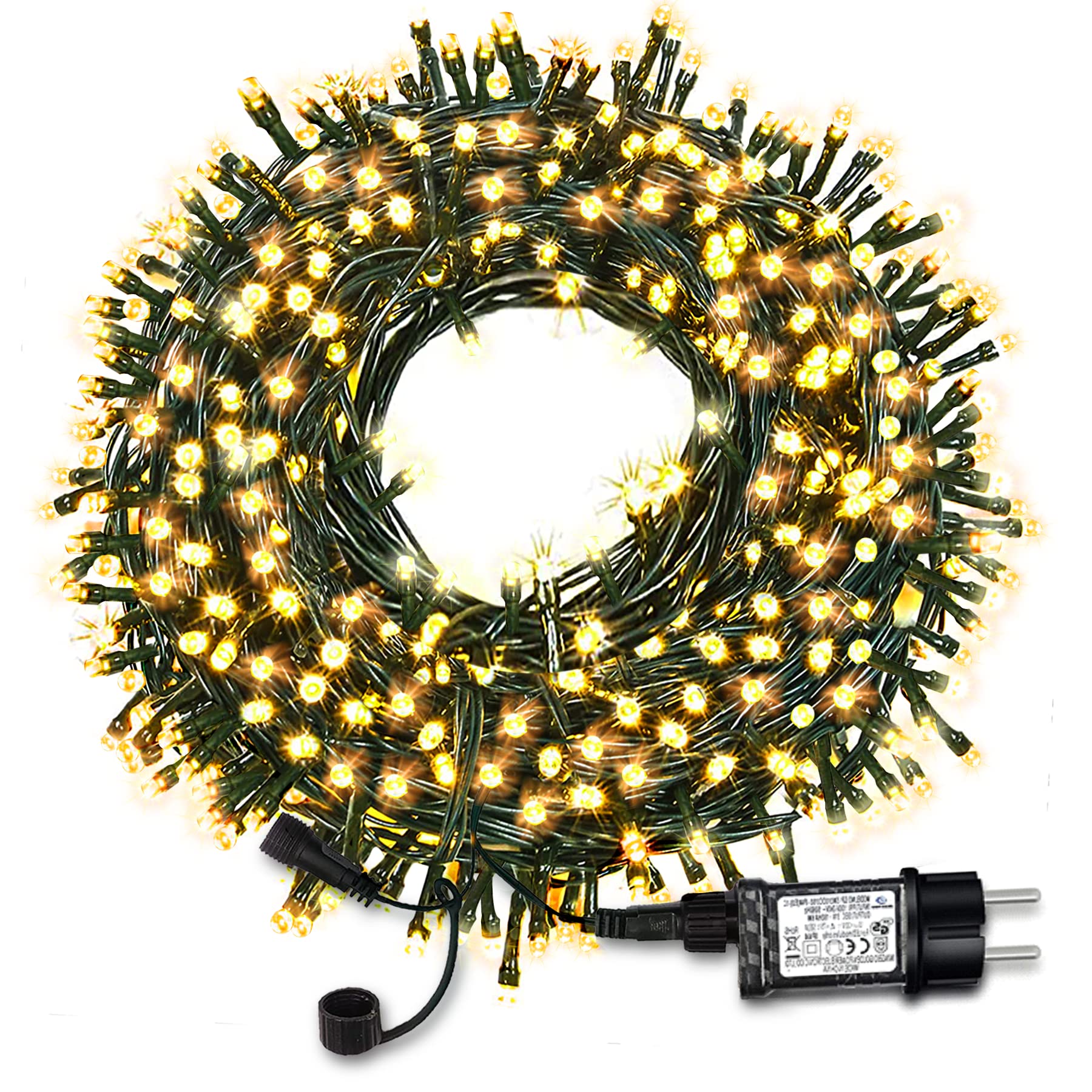 Catena Luminosa Esterno 300 LED 98ft, Bianco Caldo