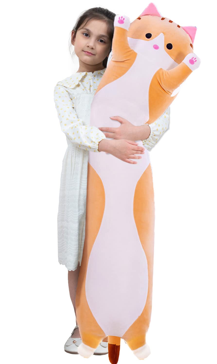 Kekeso Gatto Peluche Cuscino Lungo 150cm, Yellow