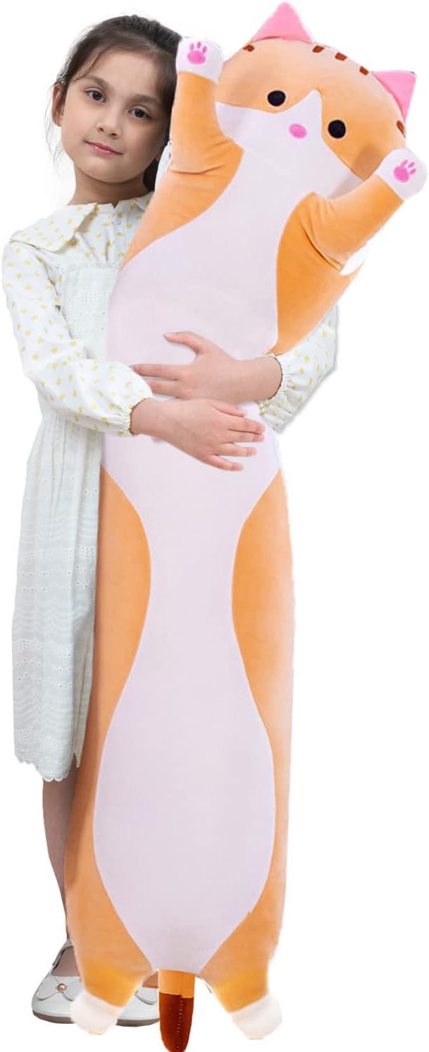 Kekeso Gatto Peluche Cuscino Lungo 150cm, Yellow - immagine 1